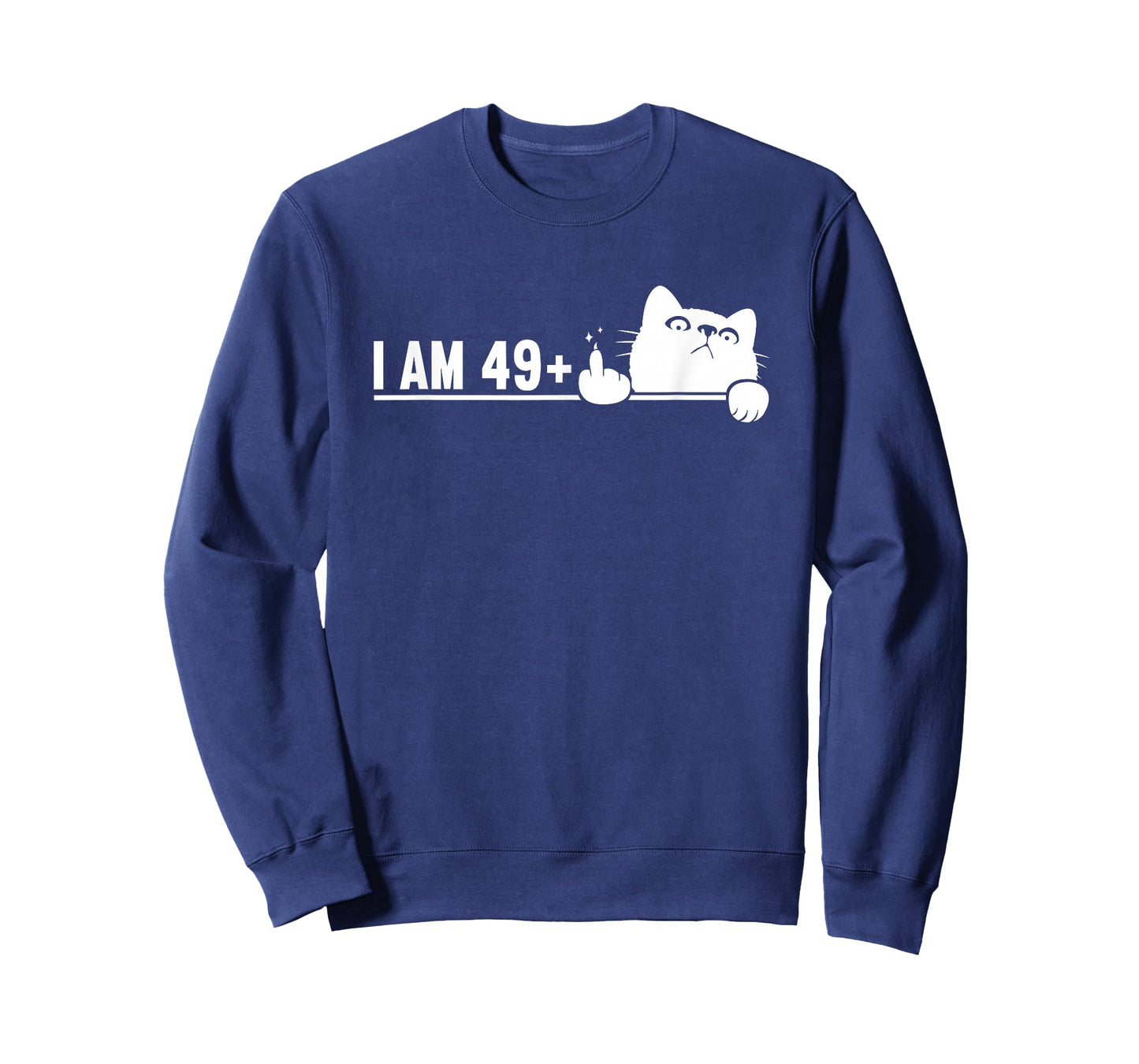 I Am 49 Plus 1 Middle Finger For A 50th Birthday cat mom dad T-Shirt