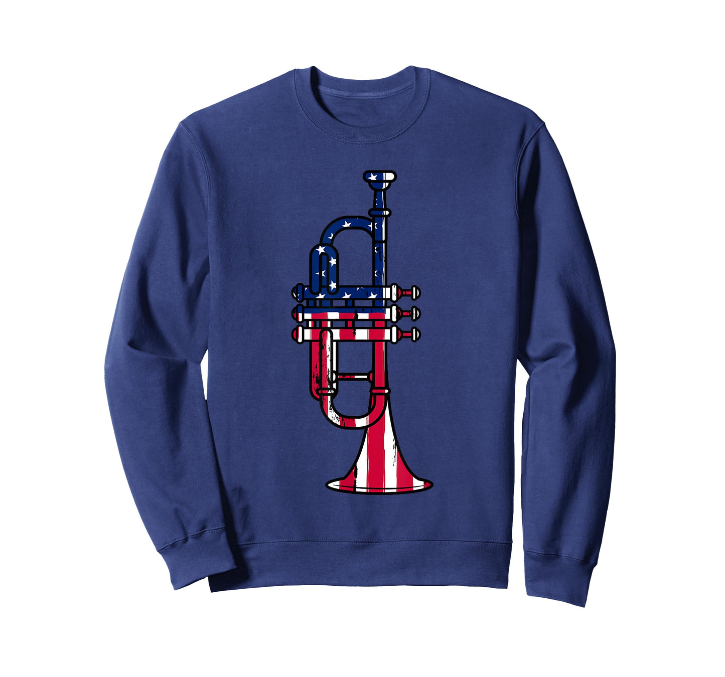 Trumpet USA Flag Funny Trumpeter Musician 4th Of July Outfit T-Shirt