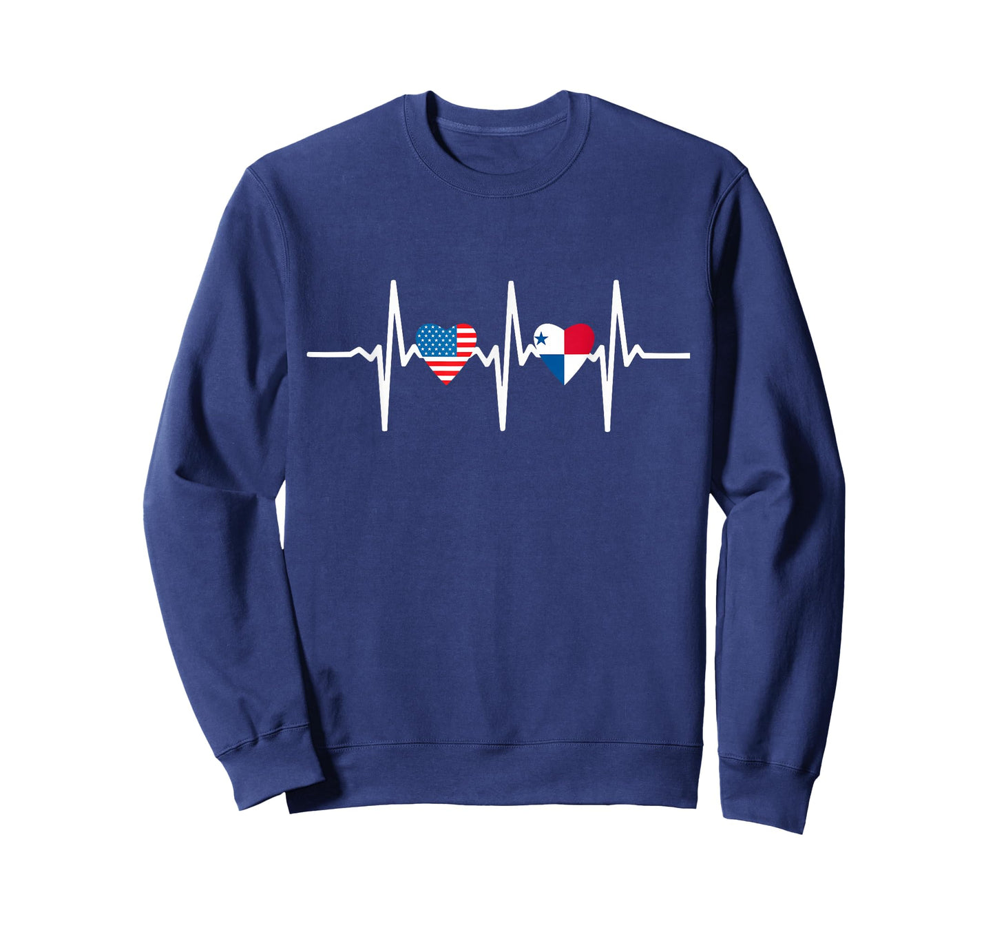 Half American And Panamanian Panama Usa Flag Heartbeat Love T-Shirt