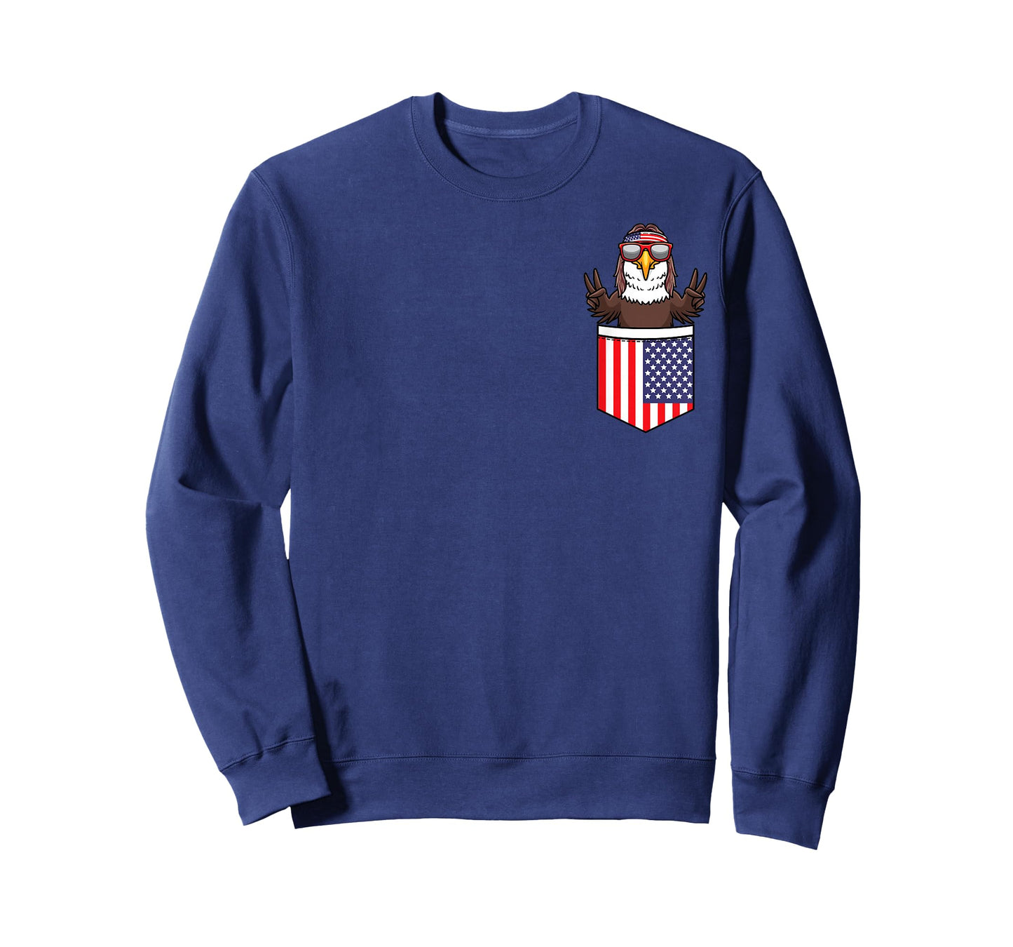 Eagle in Pocket Patriotic Independence Day 4th of July USA T-Shirt