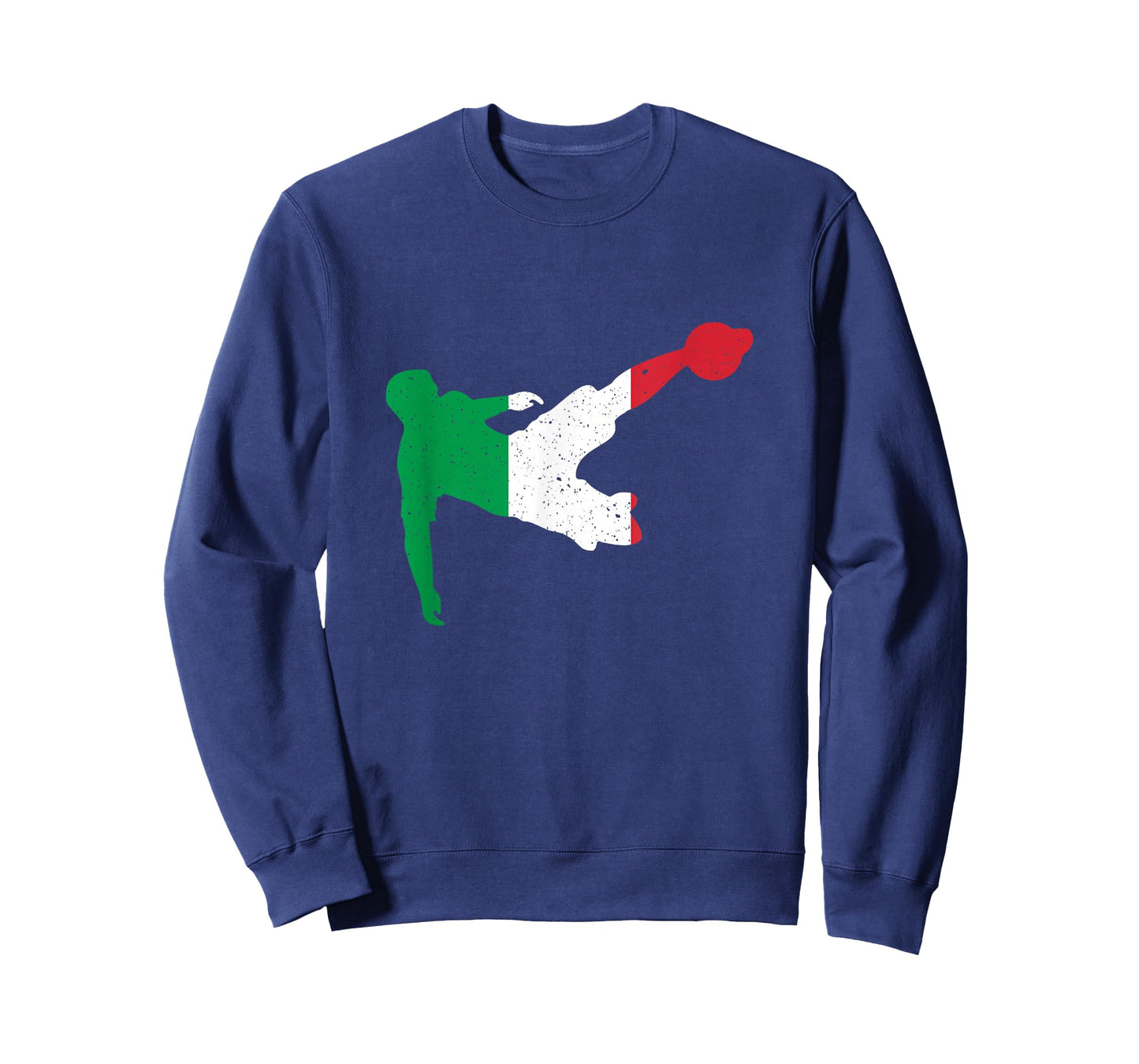 Vintage Italy Flag In Football Soccer Player Silhouette T-Shirt