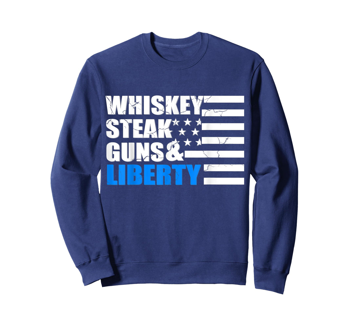 Whiskey, Steak, Guns & Liberty USA Flag American T-Shirt for Women Men