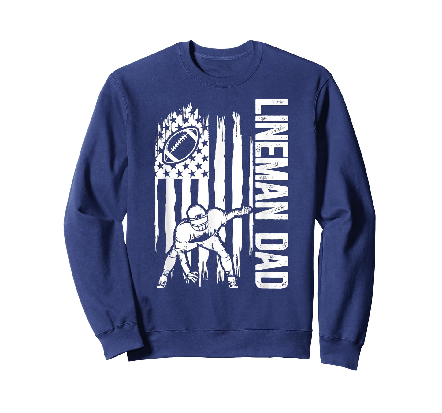 Football Lineman Dad Of A Football Lineman Father US Flag T-Shirt