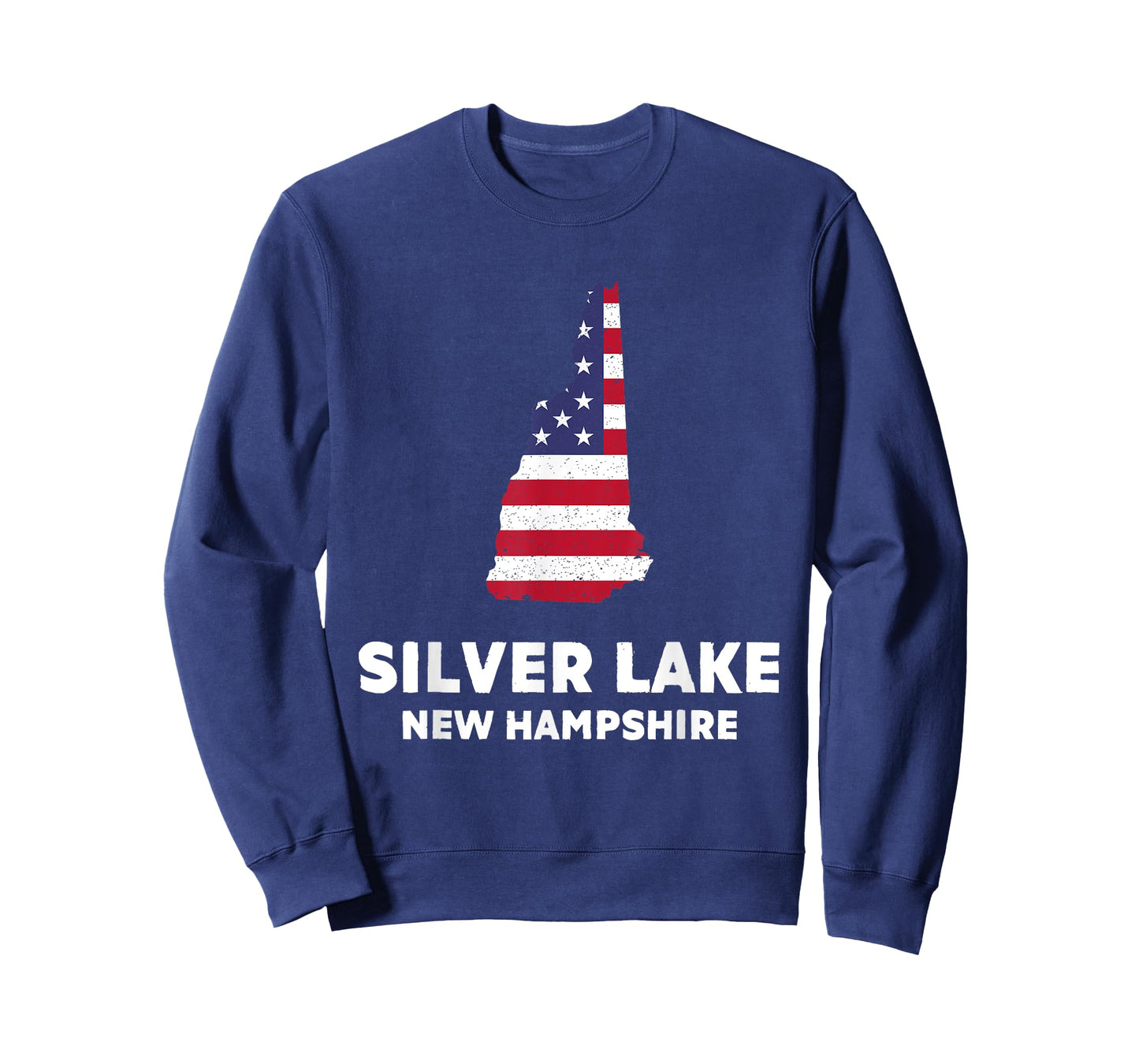 Distressed Patriotic USA Flag Silver Lake, New Hampshire T-Shirt for Women Men