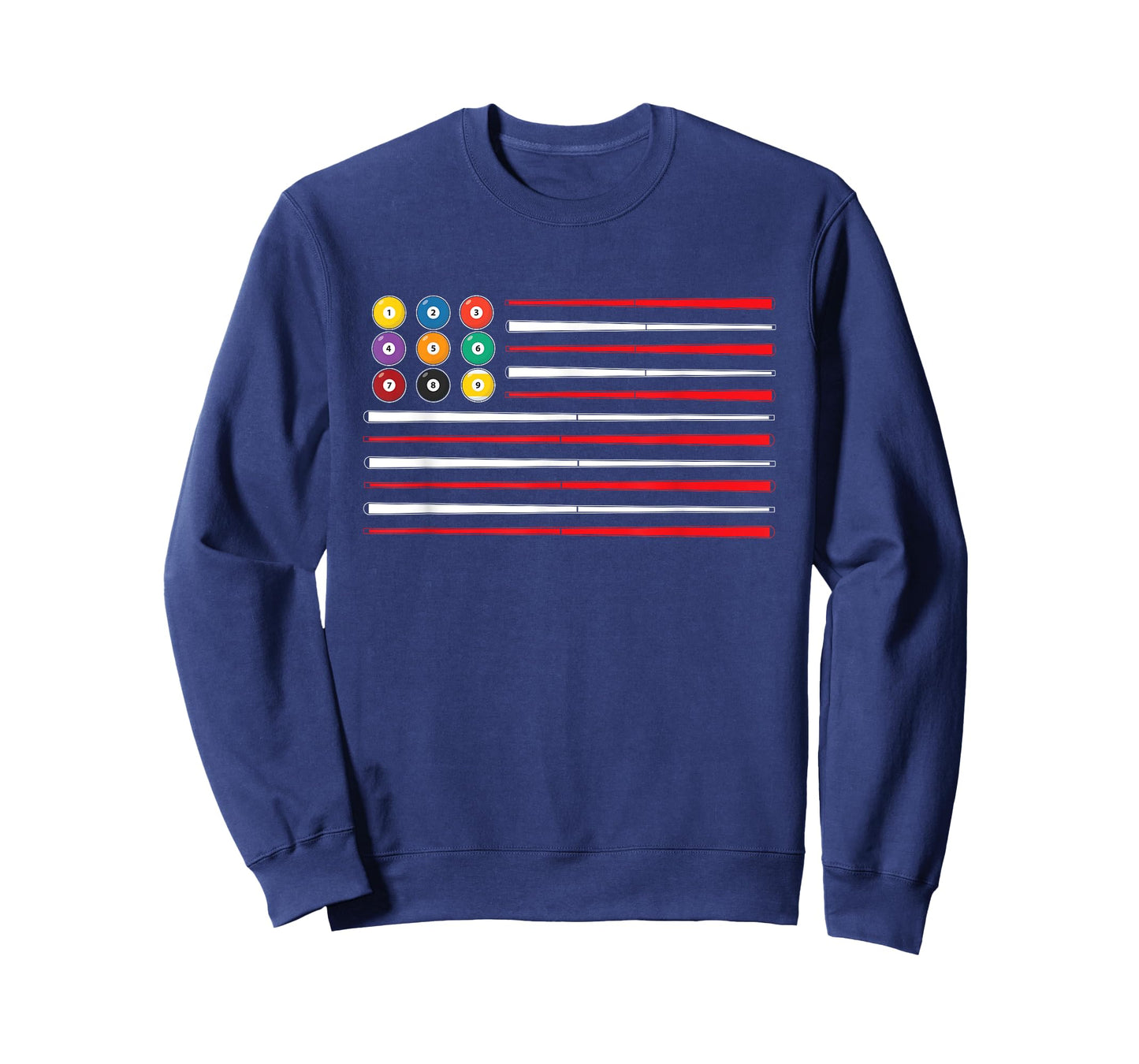 Billiards American Flag Cue Pool Balls Billiard Player Gift T-Shirt