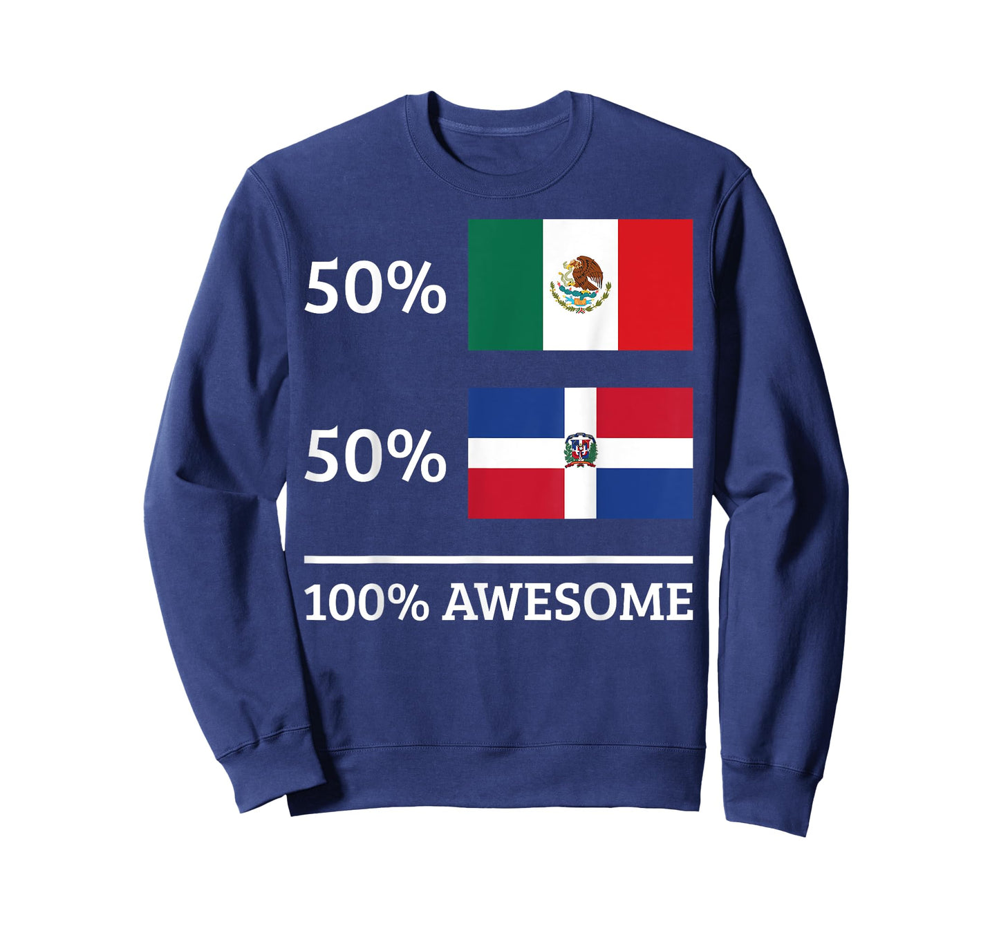 50% Mexican 50% Dominican Republic Mexico Flag Heritage T-Shirt