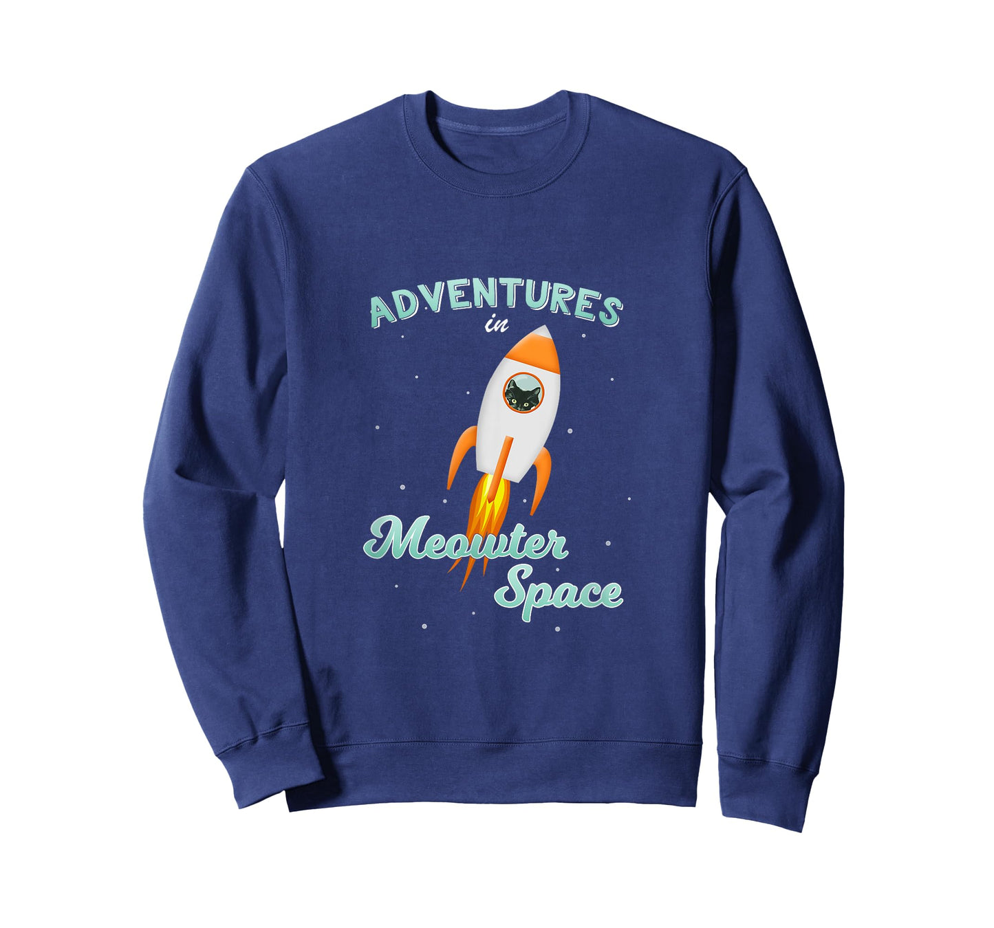 Cat Space Shirt Rocket Ship Outer Space Adventure Tee T-Shirt
