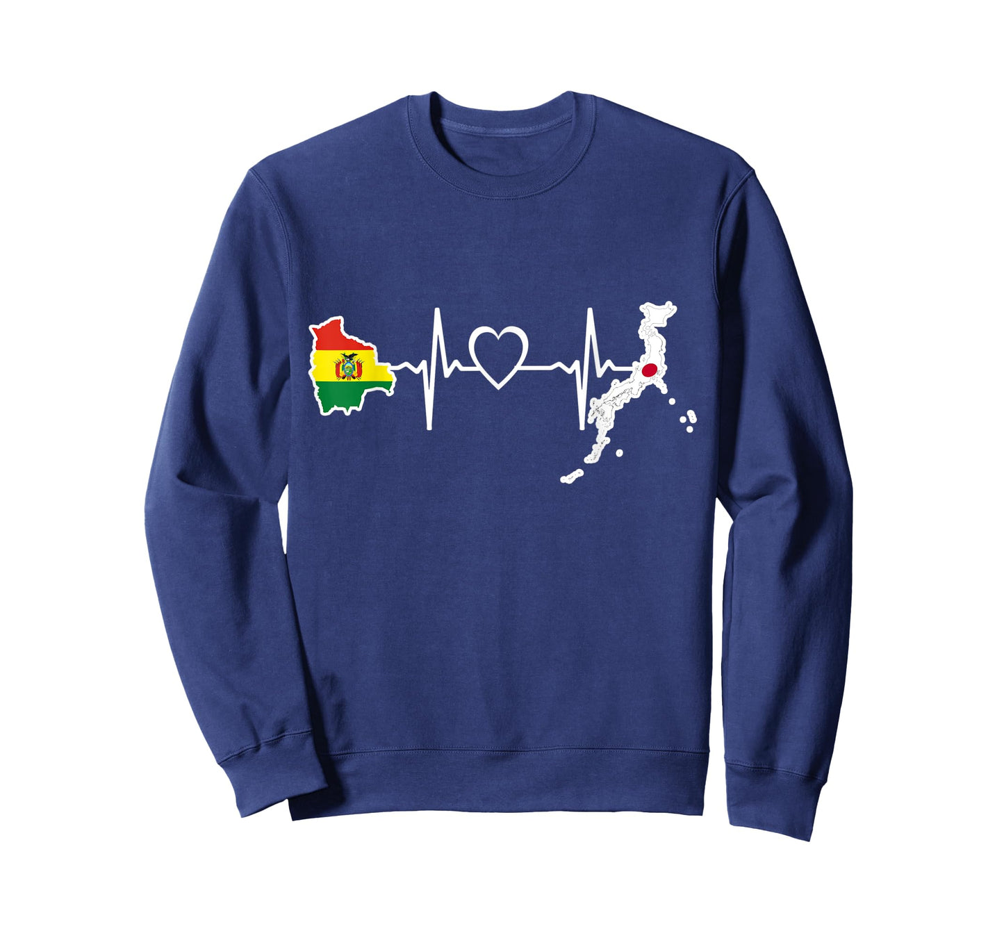 Bolivia Japan Flag - Japanesse Bolivian Heartbeat T-Shirt