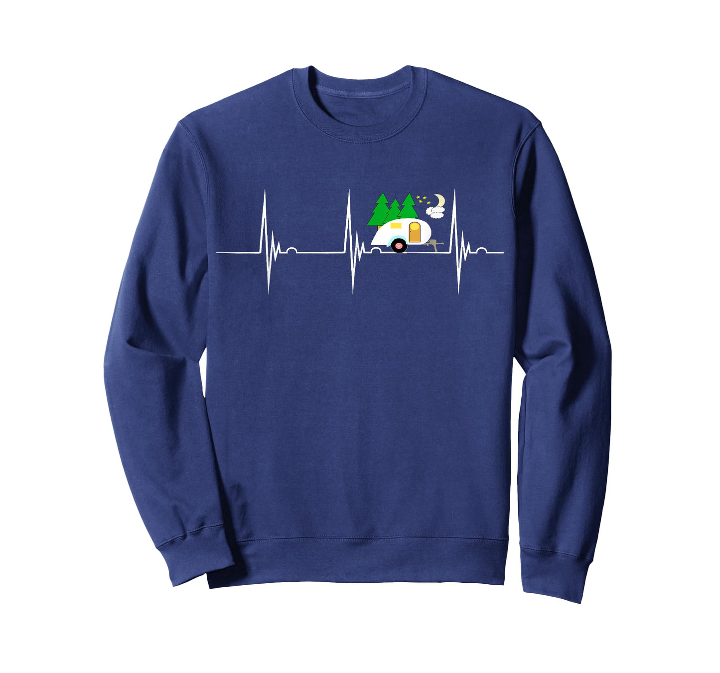 Teardrop Trailer Heartbeat Camping Pulse Line EKG RV T-Shirt T-Shirt