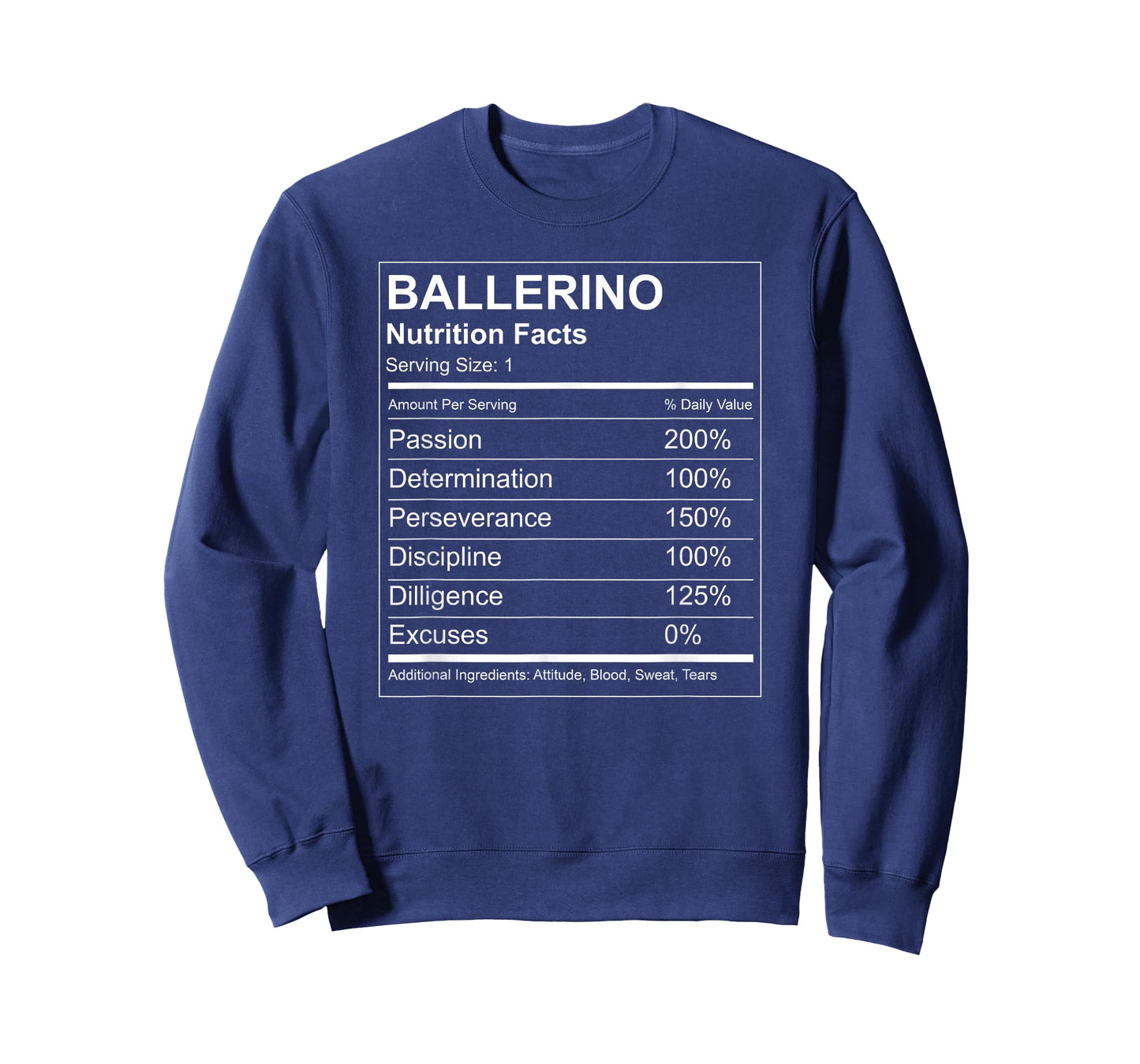 Ballerino Nutrition Facts Funny T-shirt - Male Ballet Dancer T-Shirt