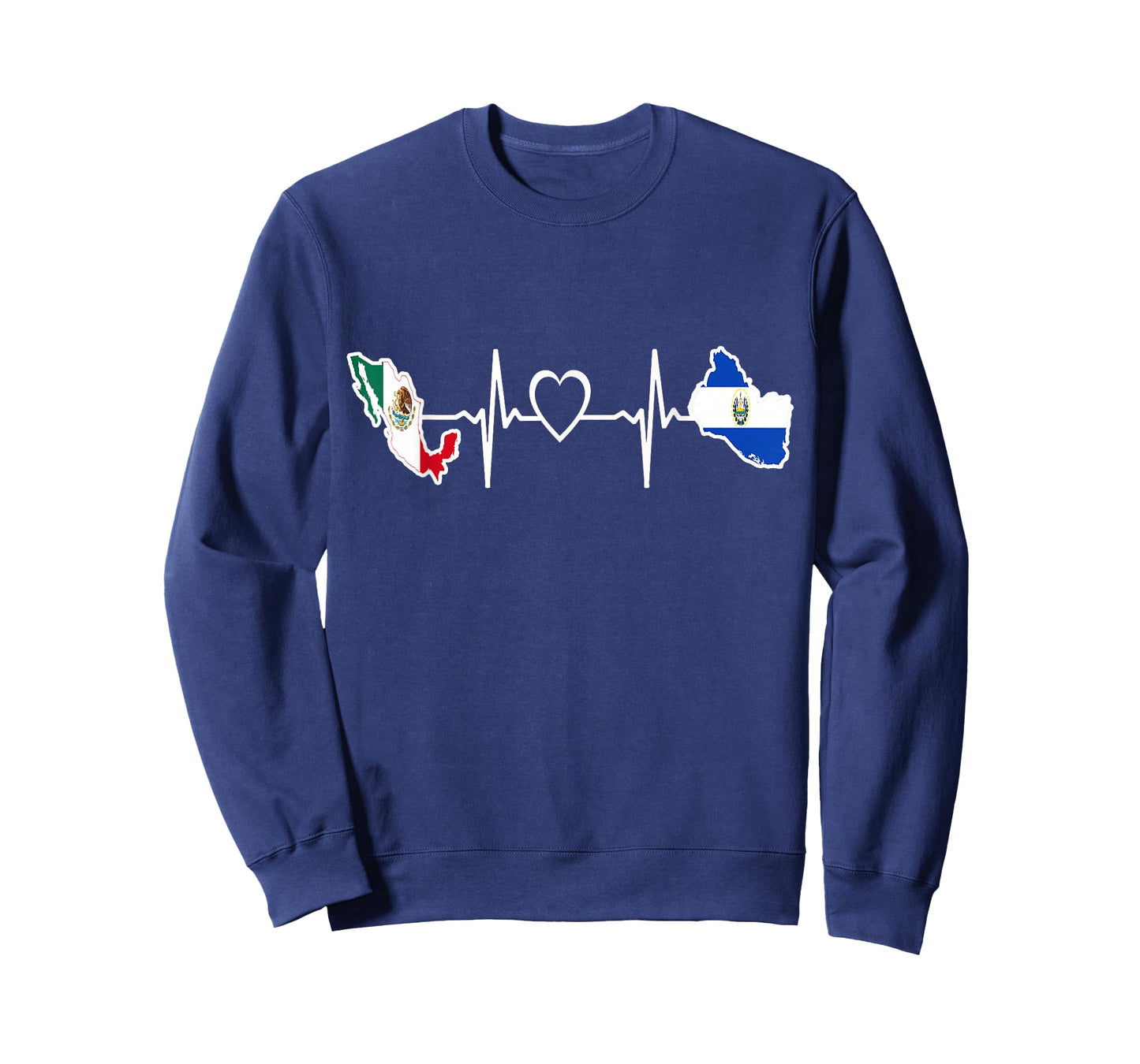 Mexican Salvadorian Flag - Mexico El Salvador Heartbeat T-Shirt