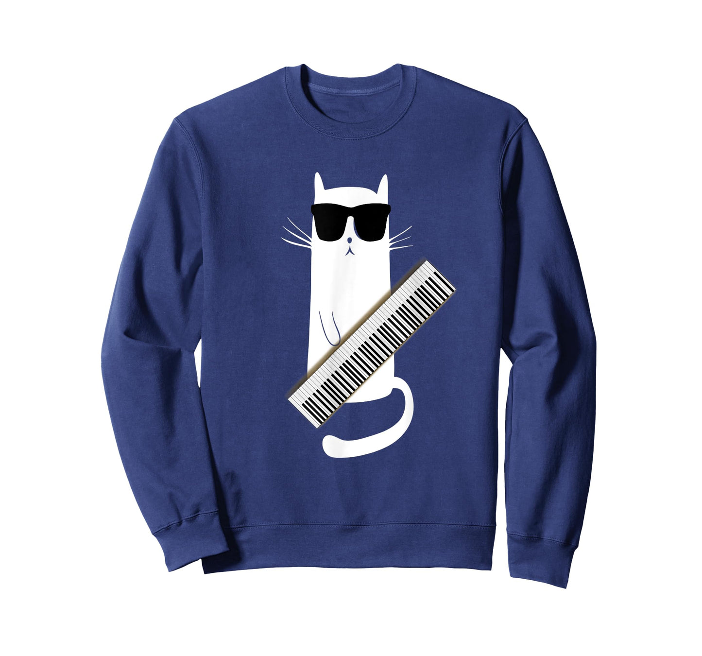 Cat Wearing Sunglasses Playing Keytar- Guitar Keyboard Shirt T-Shirt