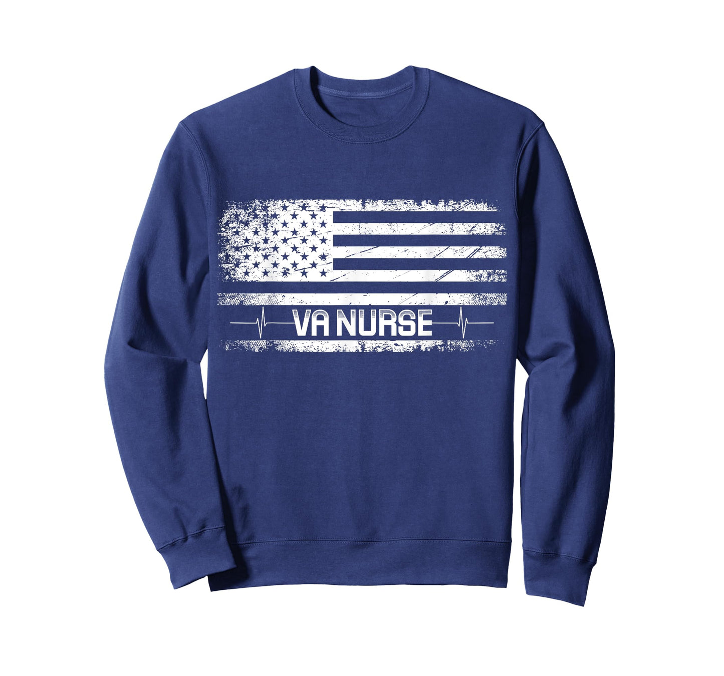 VA Nurse Vintage Patriotic American Flag USA 4th of July T-Shirt