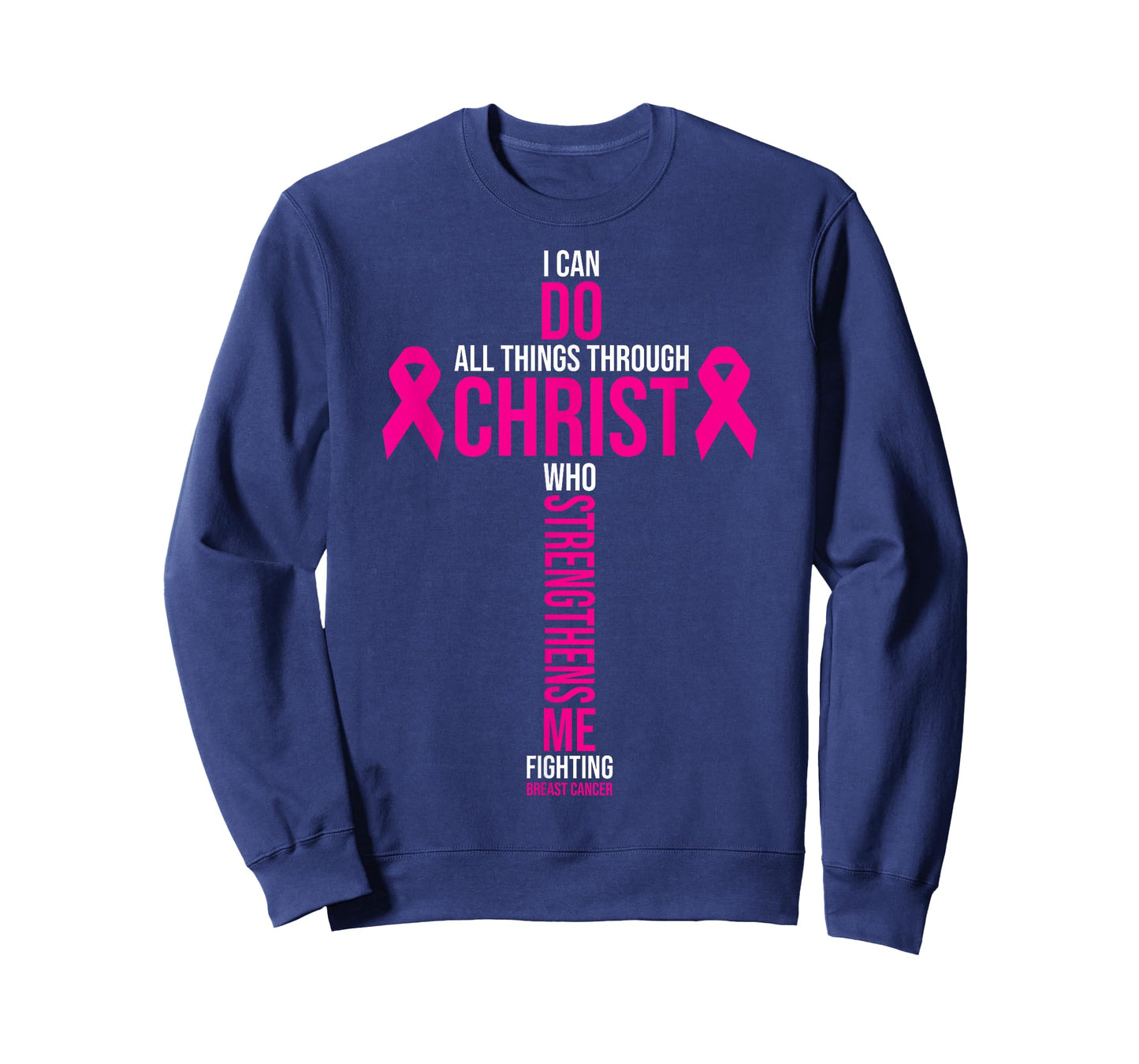 Christian Cross Pink Ribbon Inspirational Breast Cancer Gift T-Shirt