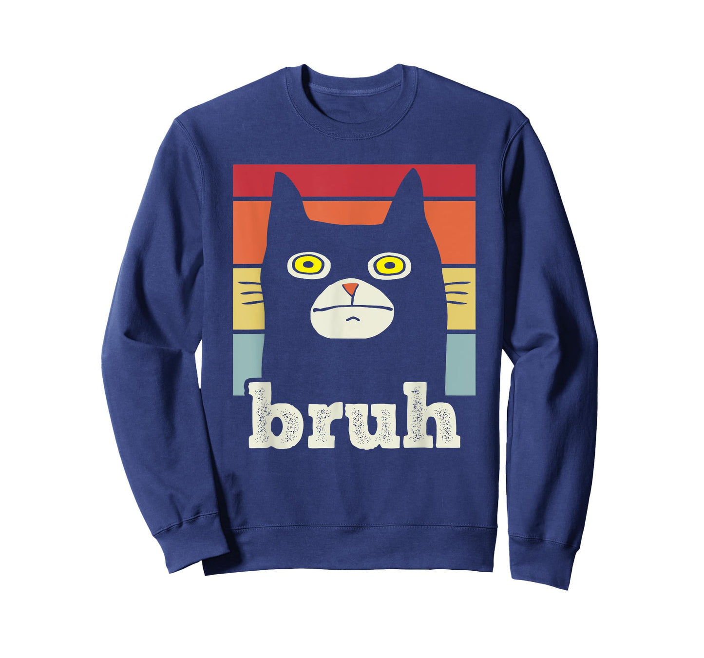 Funny Meme Saying Bruh with Cat Greetings Teens Boys Men T-Shirt