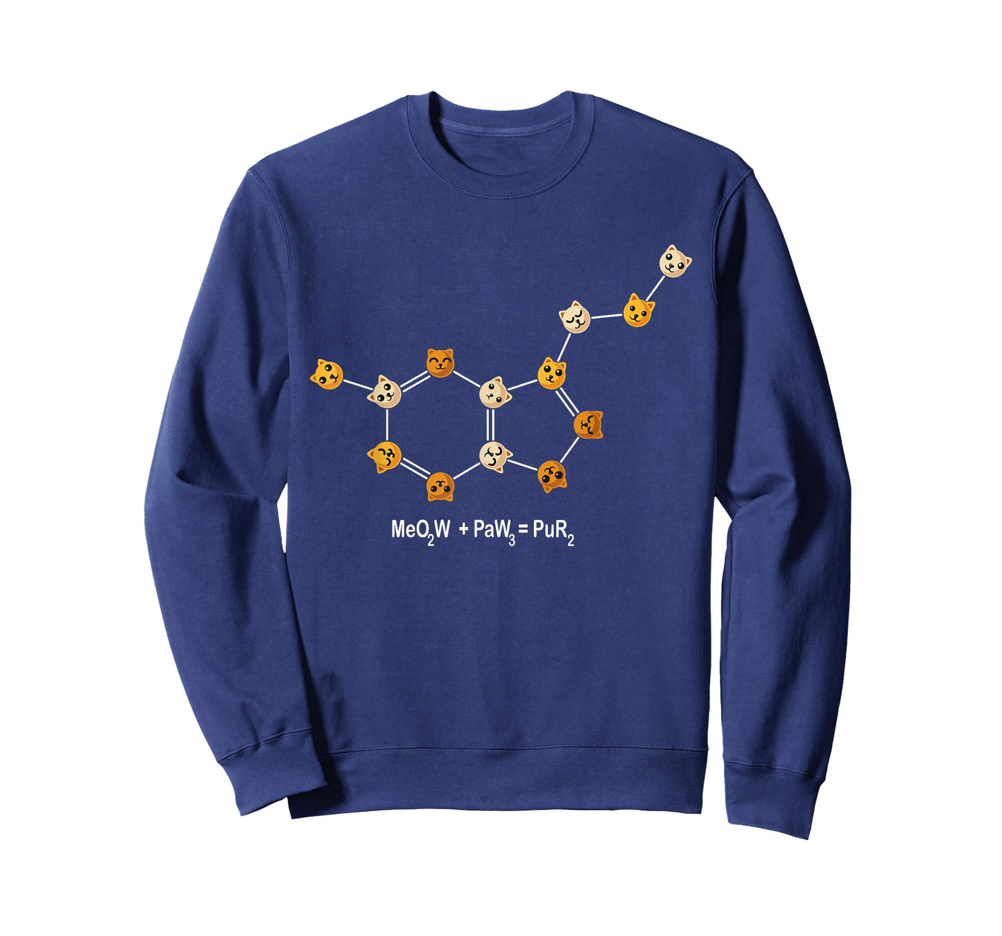 Funny Cat Chemistry Pun Molecule Science Cat Lover T-Shirt for Men Women Kids