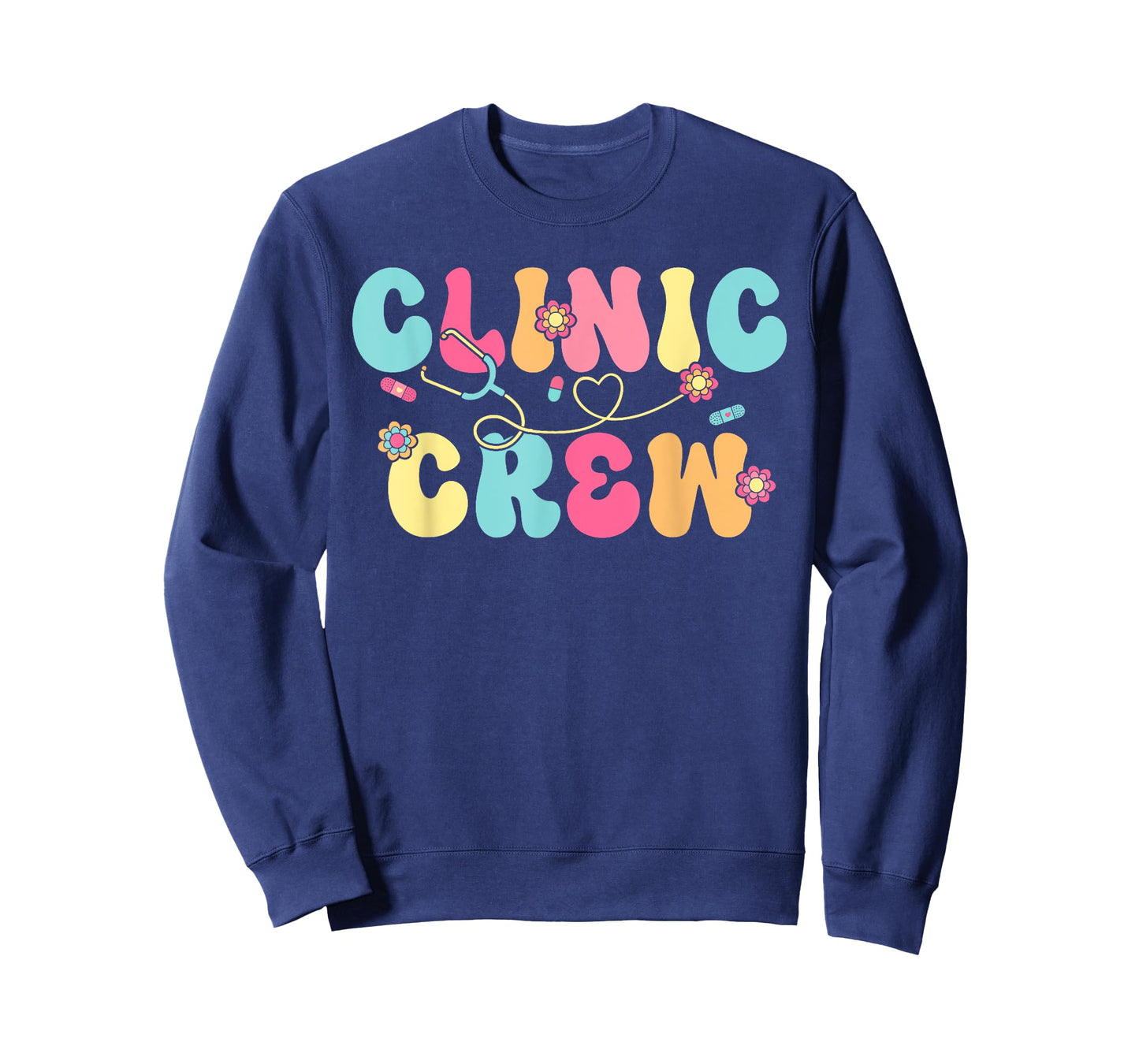 Clinic Crew For School Nurse Groovy (On Back) T-Shirt