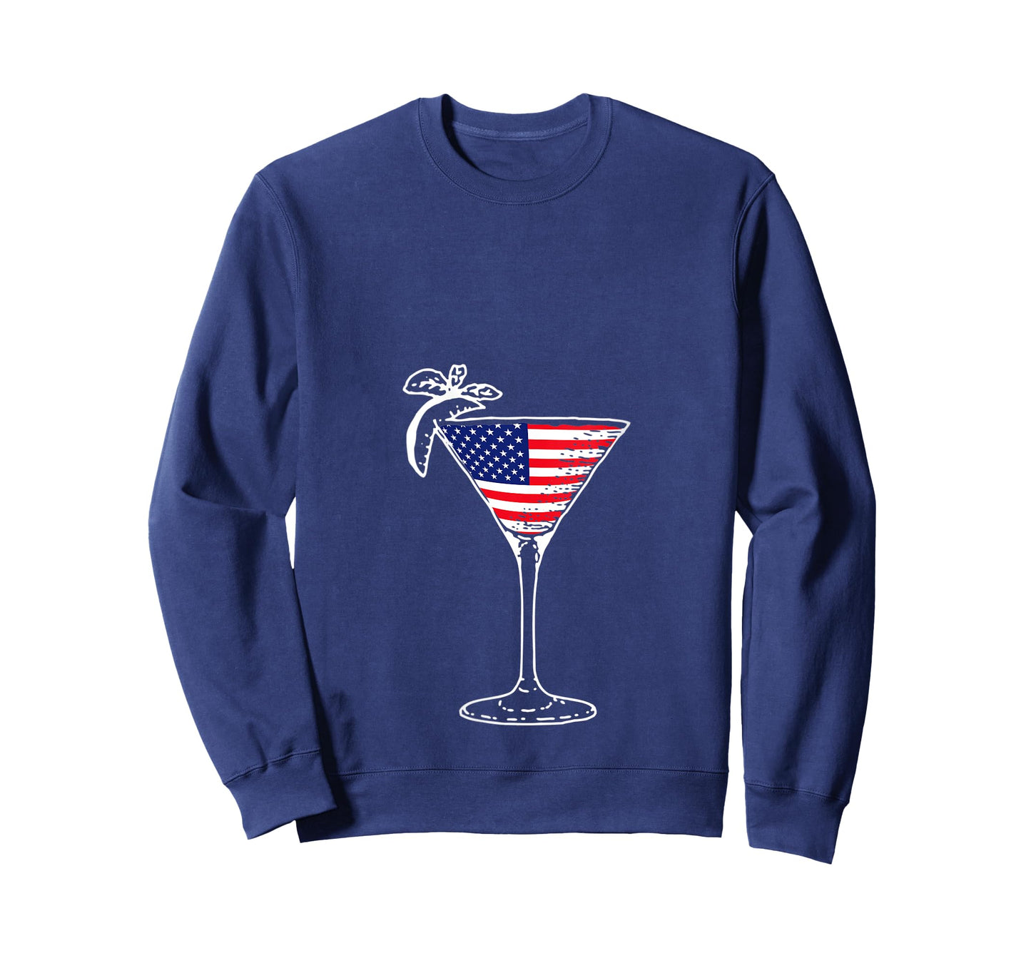Womens July 4th USA American Flag Funny Gift Cocktail Martini V-Neck T-Shirt