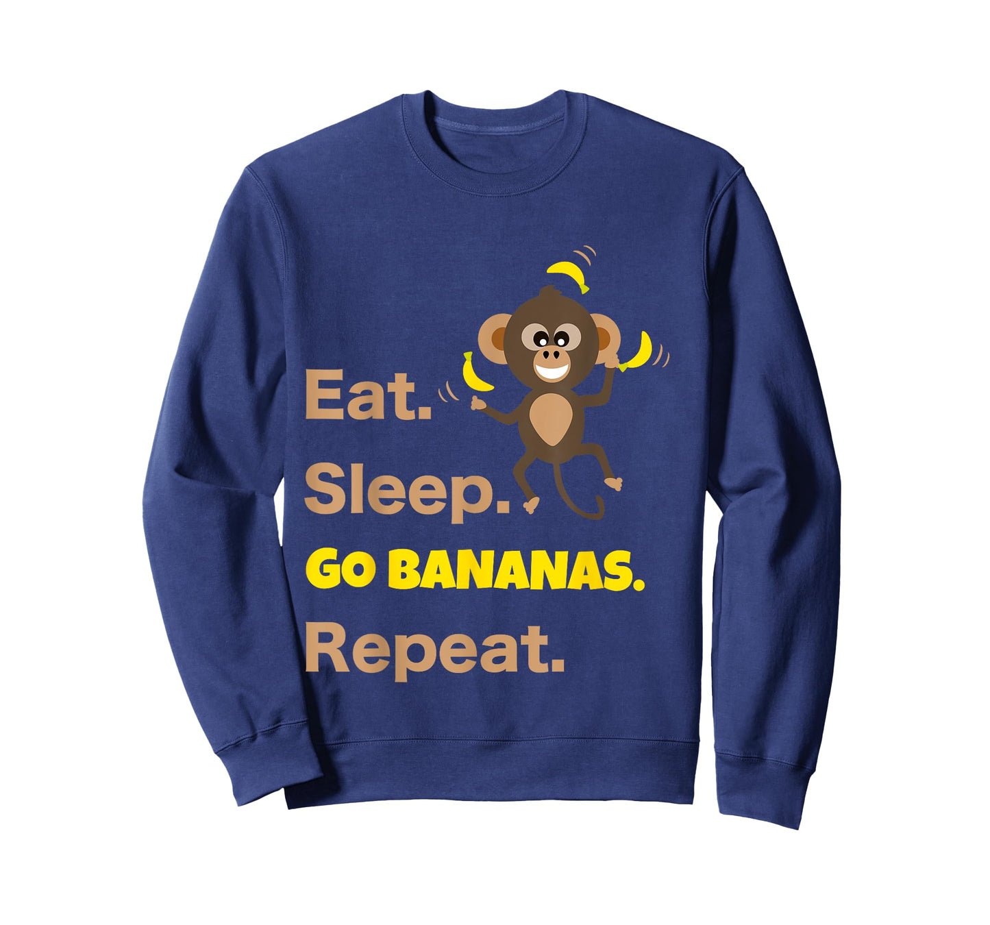 Eat Sleep Go Bananas Repeat Funny Cute Animal Monkey T-Shirt