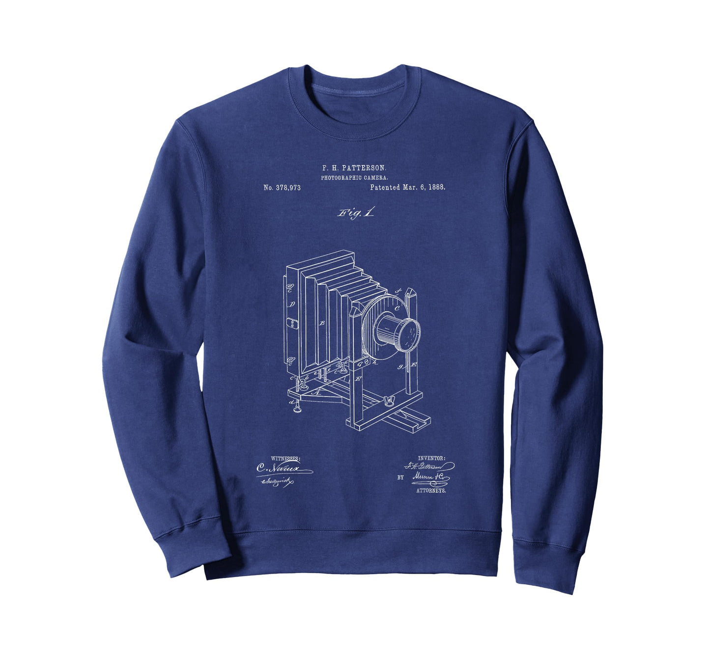 Camera Man T-Shirt with Antique Patent Art Camera