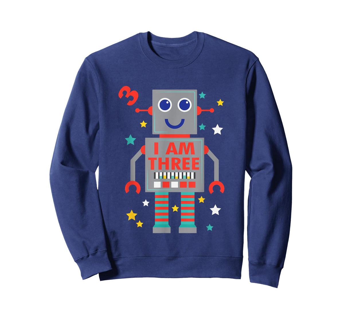 I Am Three Robot Funny Robotics 3 Year Old Birthday Party T-Shirt