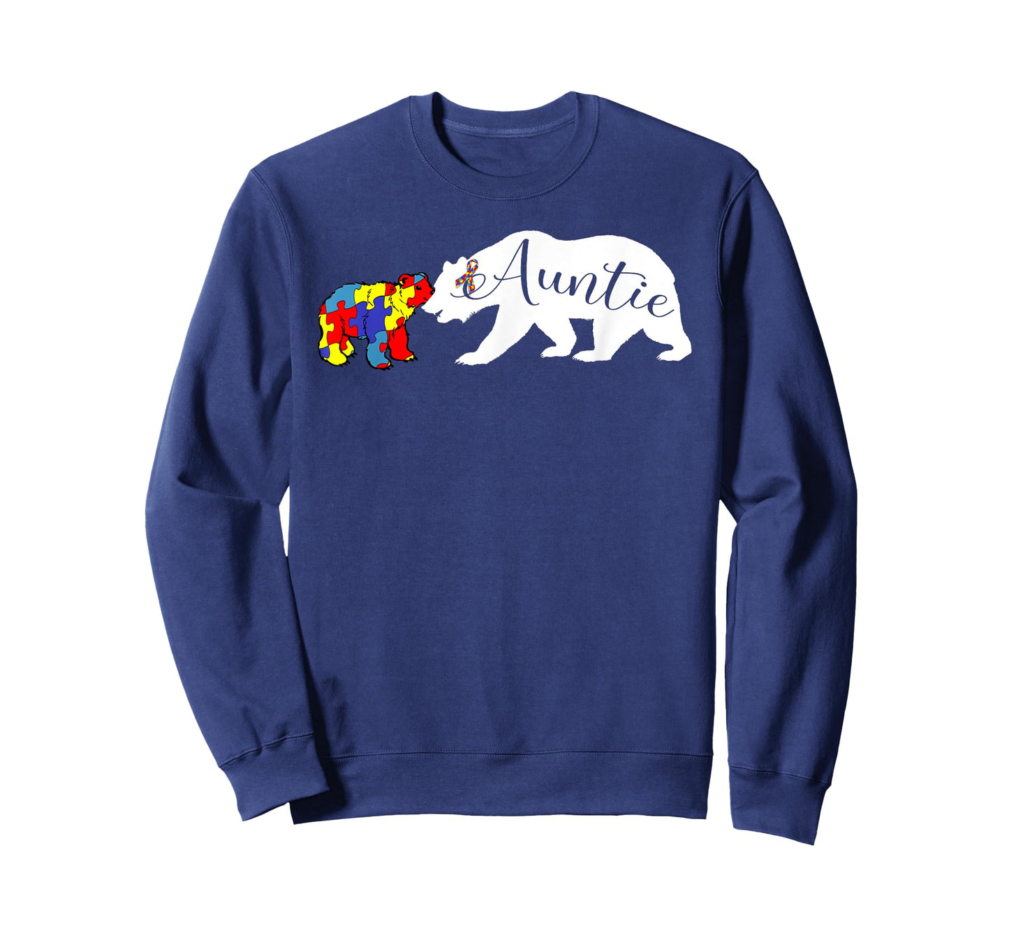 Auntie Bear Autism Awareness T-Shirt Aunt Women Gift T-Shirt