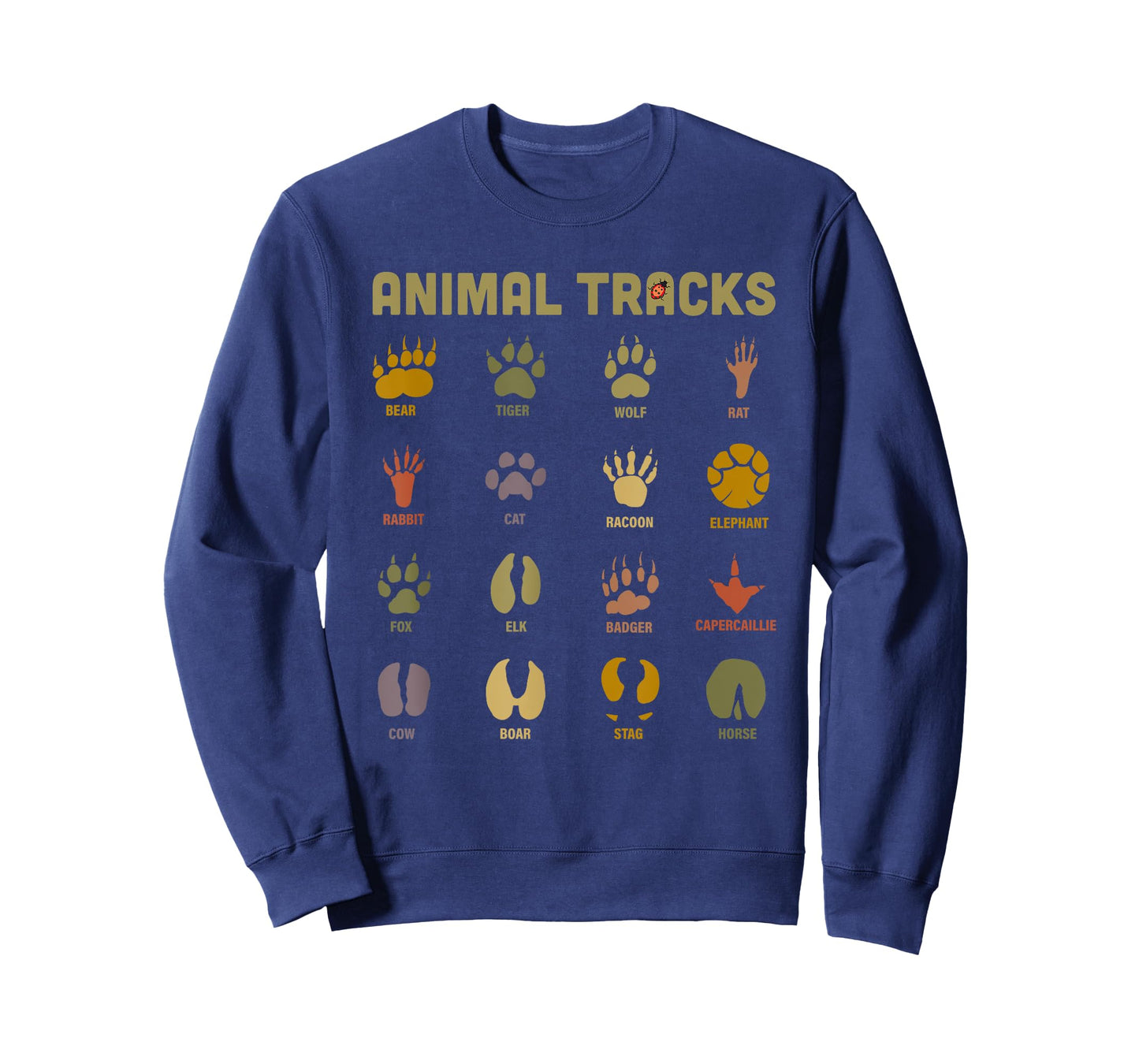 Children's Kids Wild Animal Tracks Childrens Learning Design T-Shirt Small