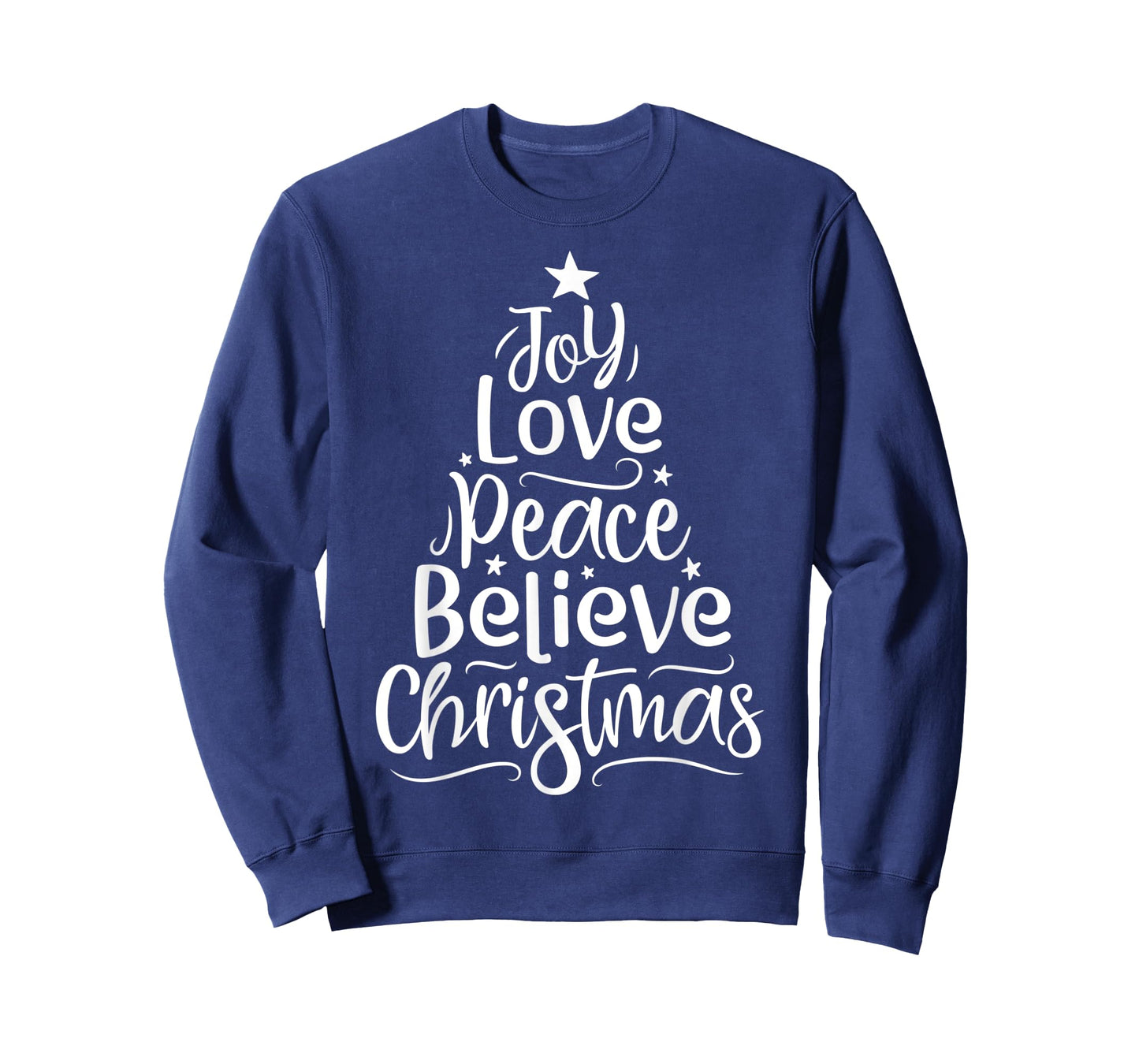 Joy Love Peace Believe Christmas Boys Kids Girls Xmas Tree T-Shirt
