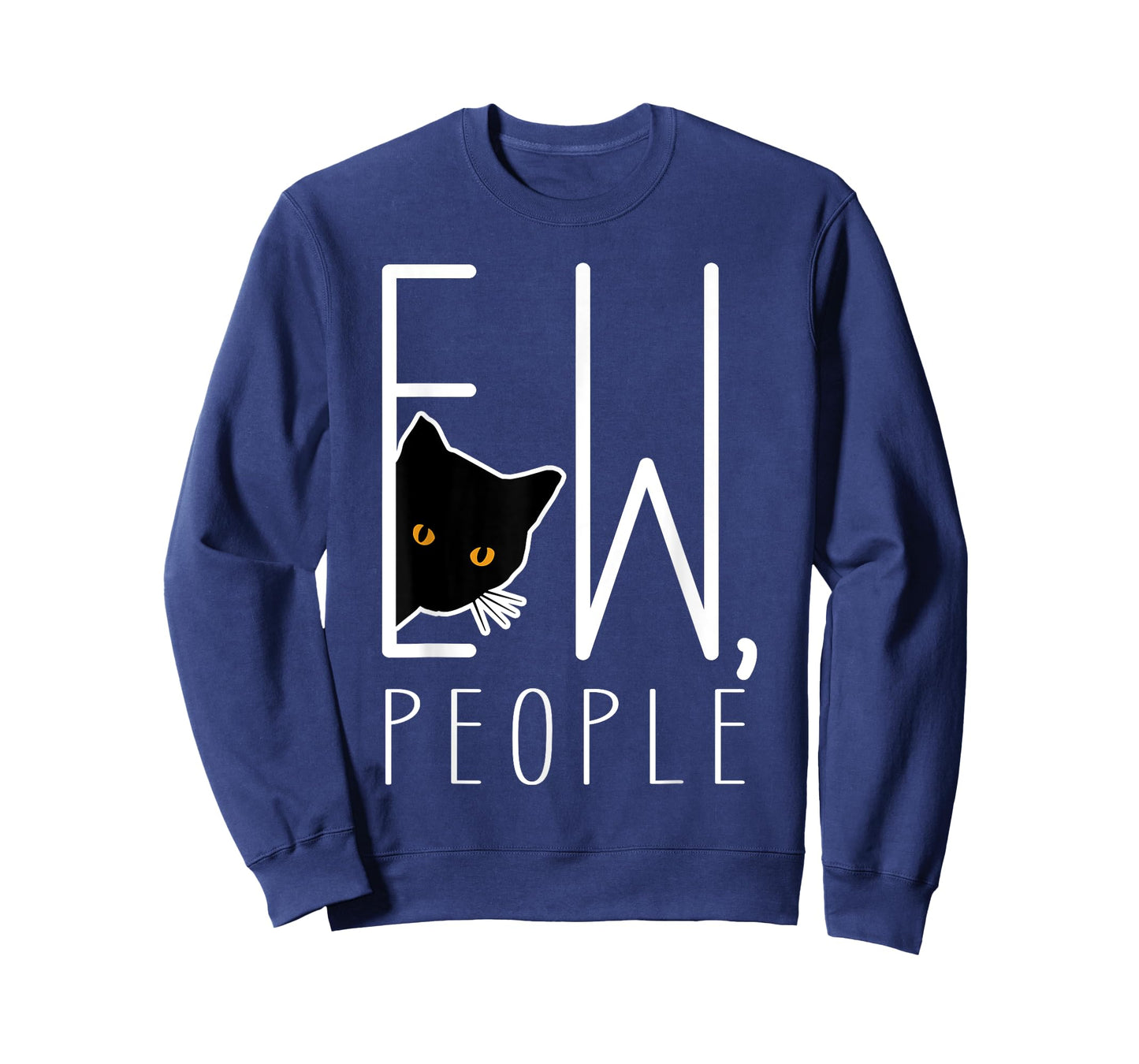 Funny Ew People Black Cat Introvert Anti-social Mens Womens T-Shirt