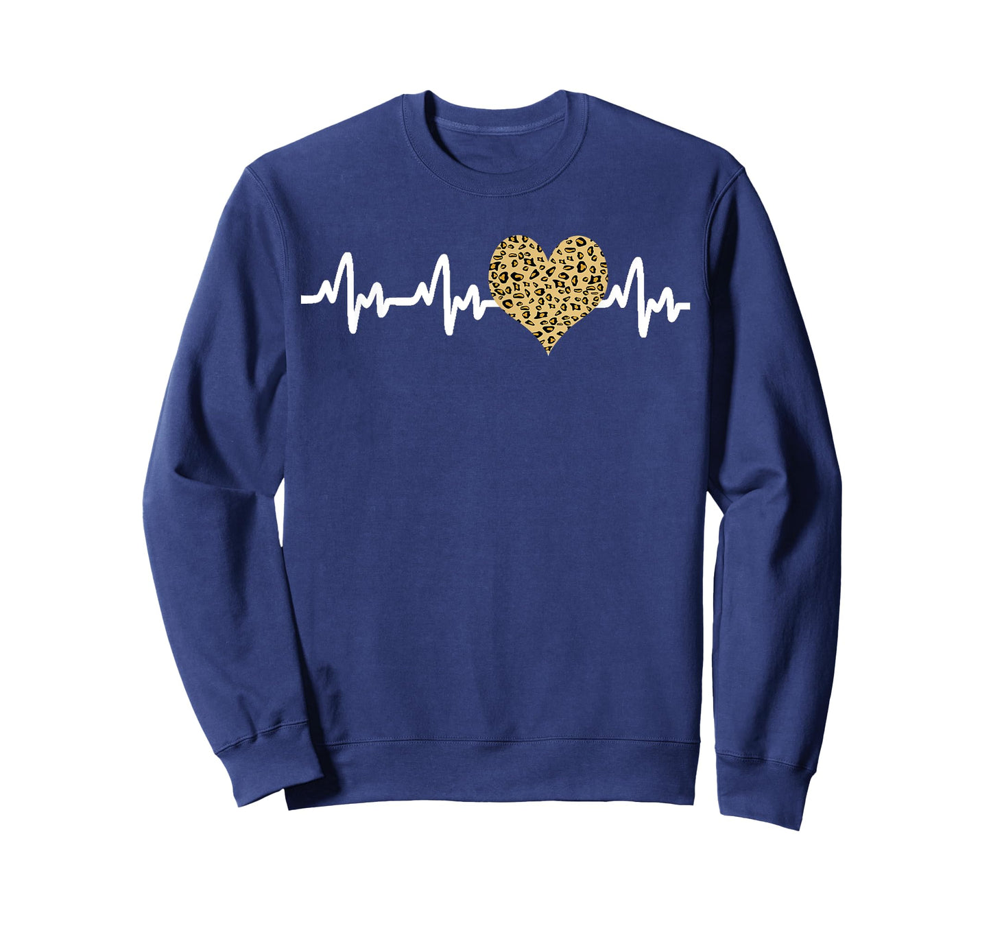 Cool Cheetah Leopard Print Heart Doctor Nurse Heartbeat EKG T-Shirt