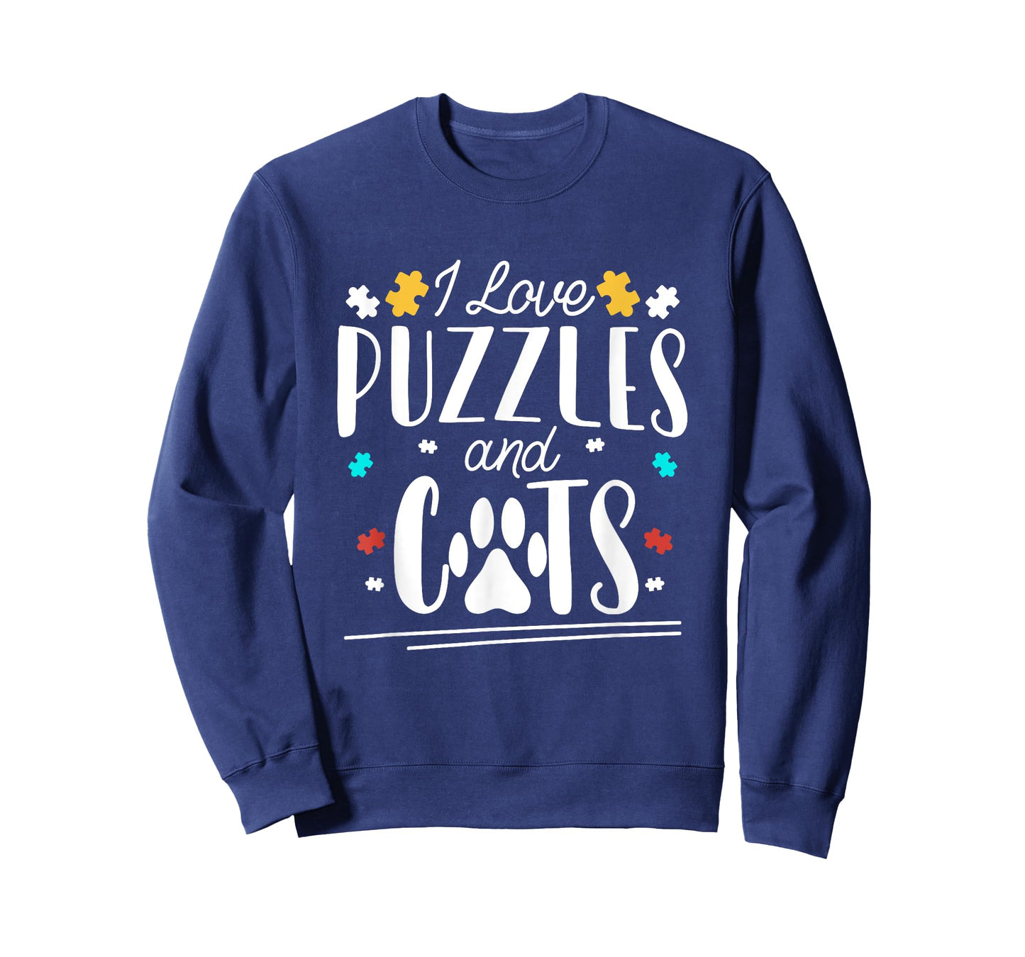 I Love Jigsaw Puzzles And Cats Funny Puzzler Cute Puzzling T-Shirt
