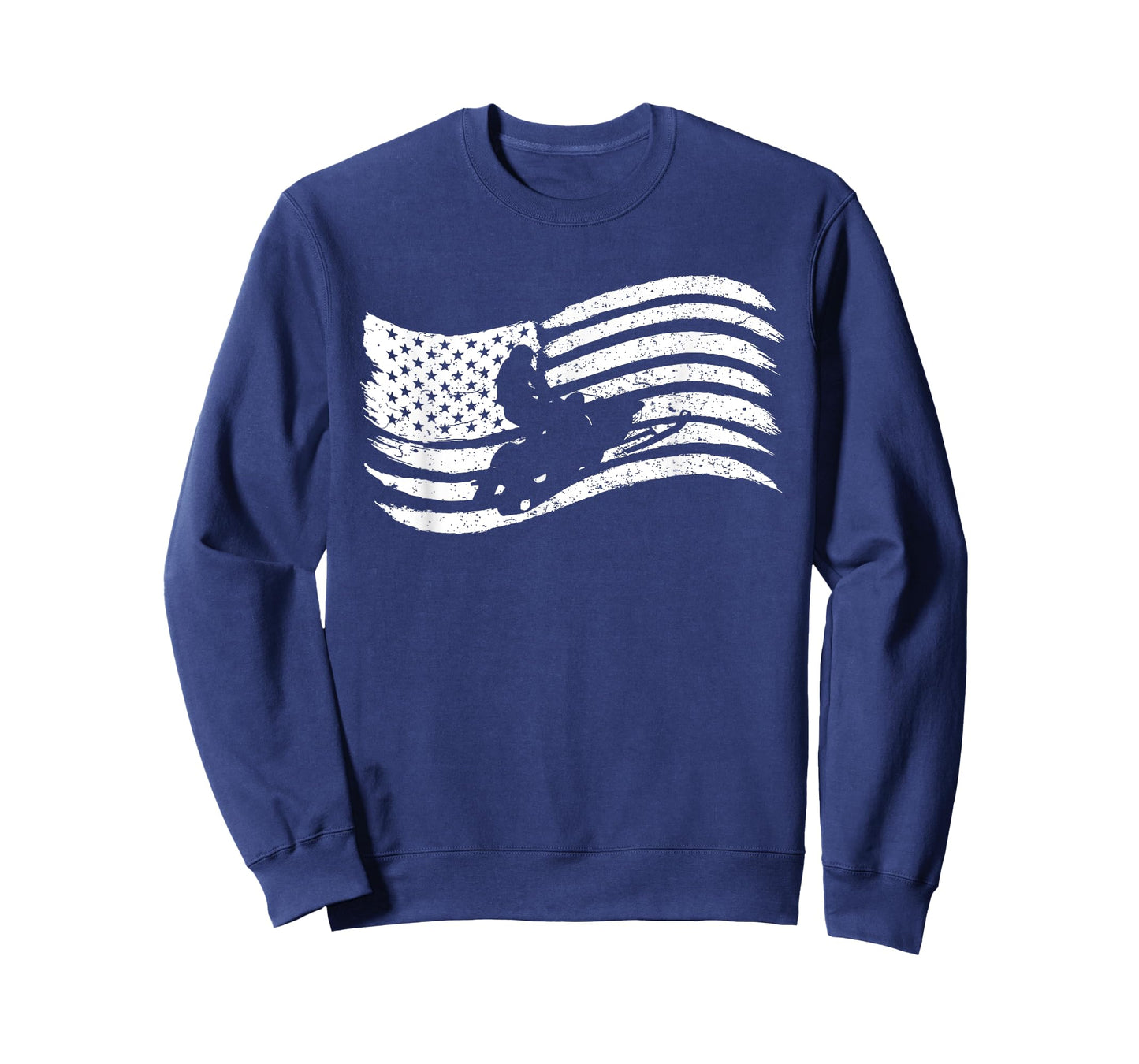 American Flag T-Shirt For Snowmobile Rider Vintage Look T-Shirt