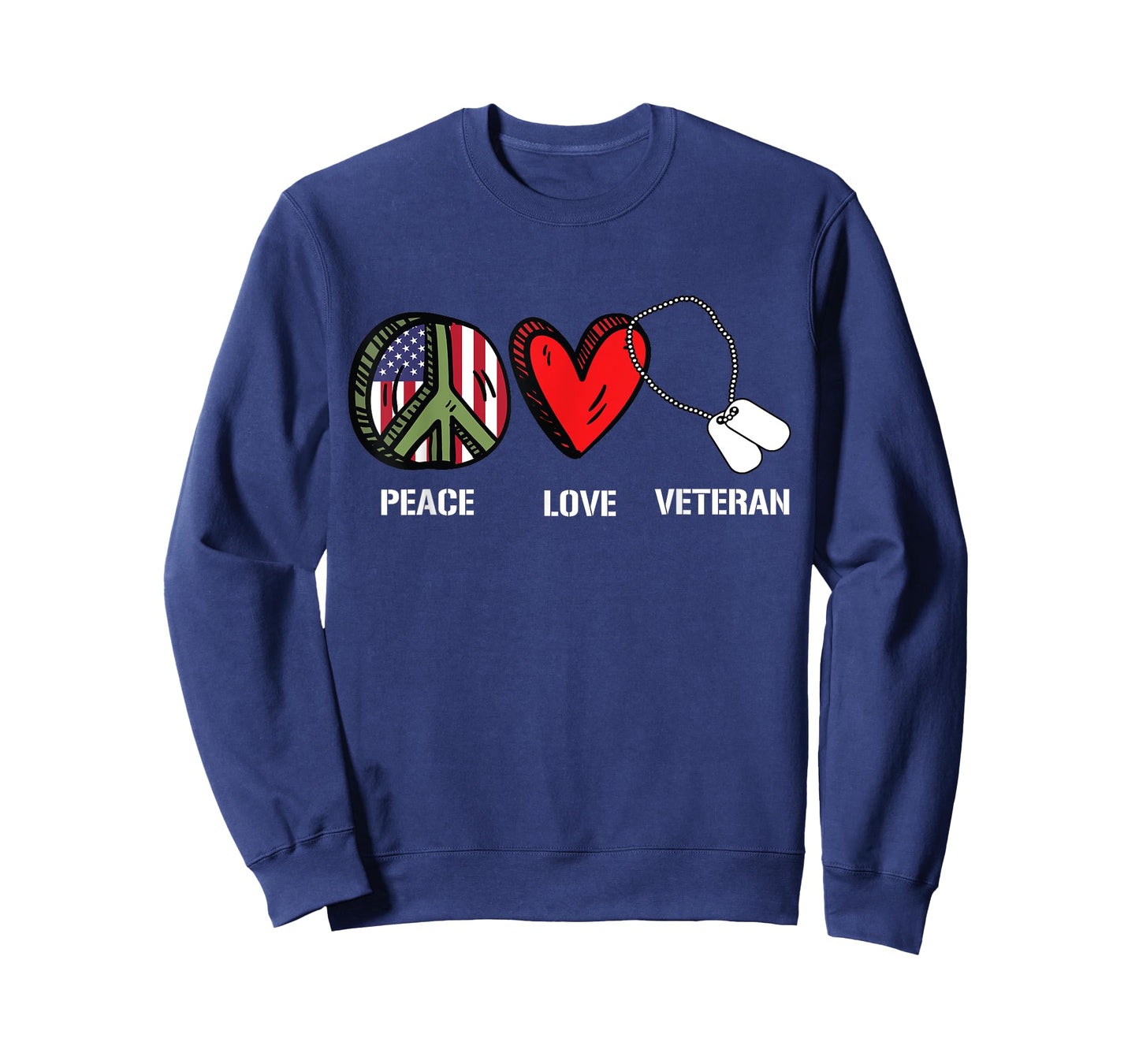 Peace Love Veterans Day American Flag Military Army Soldier T-Shirt