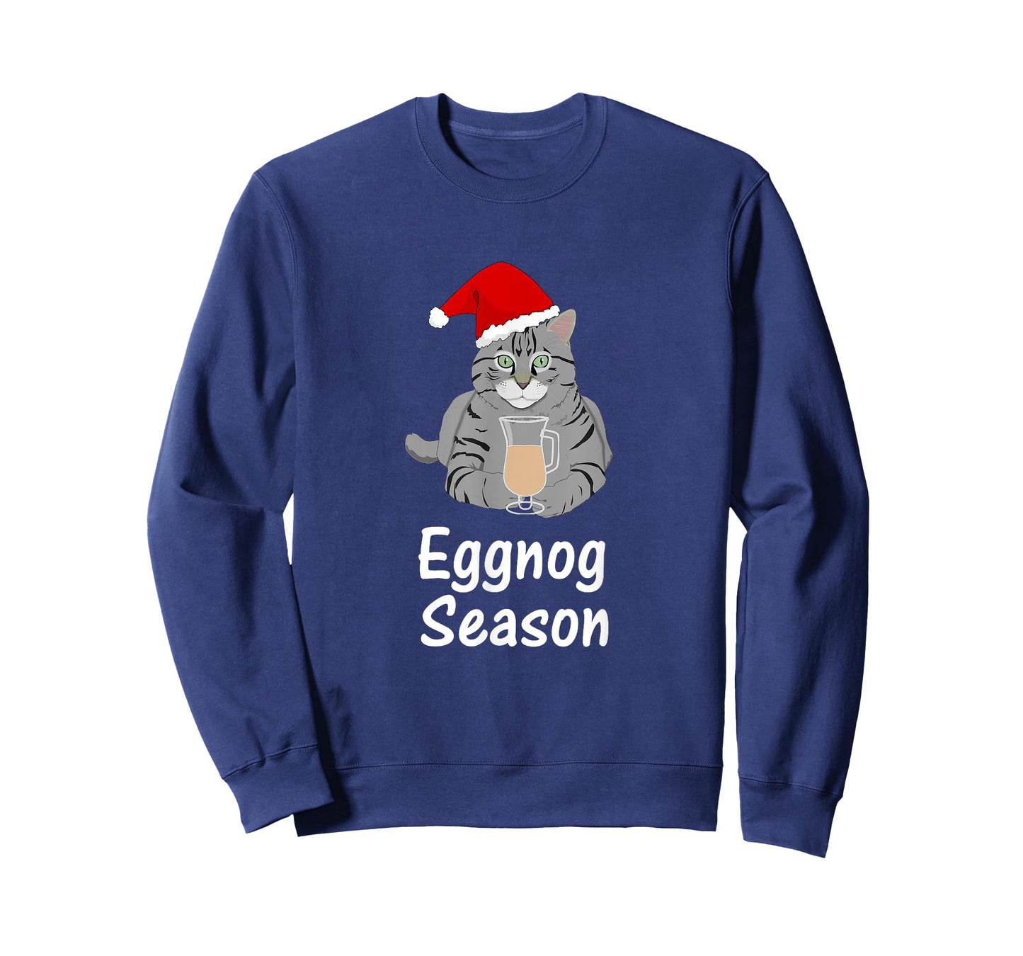 Eggnog Time, Fun Cat Christmas Gift T Shirt, Dk