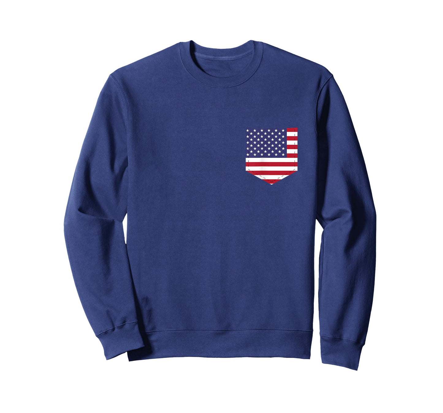 United States Flag T-Shirt with Printed American Flag Pocket T-Shirt