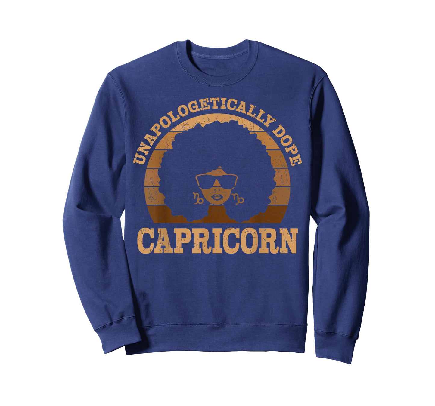 Dope Capricorn Queen Afro Hair Black Woman Zodiac Sign T-Shirt