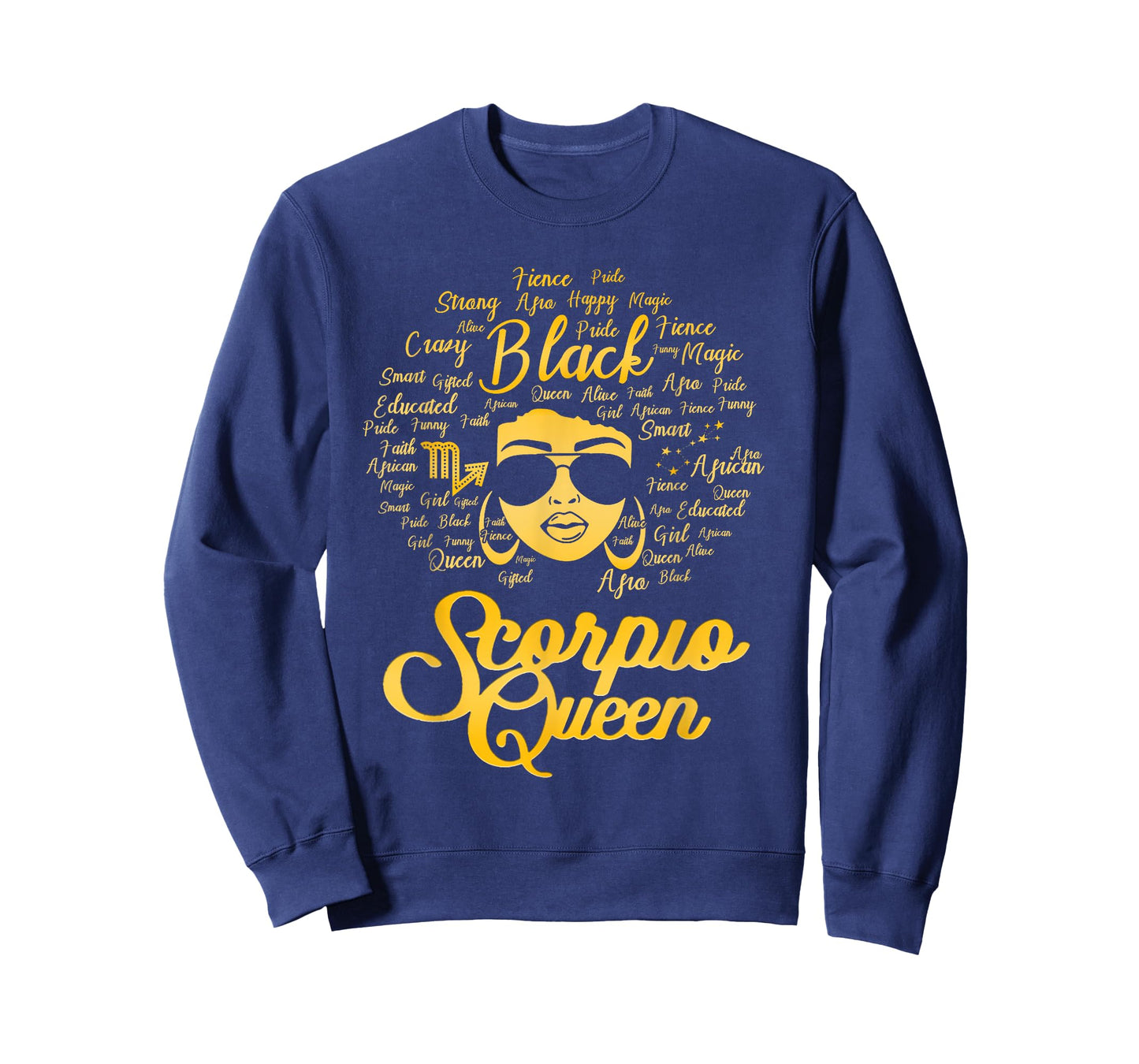 Scorpio Queen Birthday Blackwomen Zodiac Signs Afro Hair T-Shirt