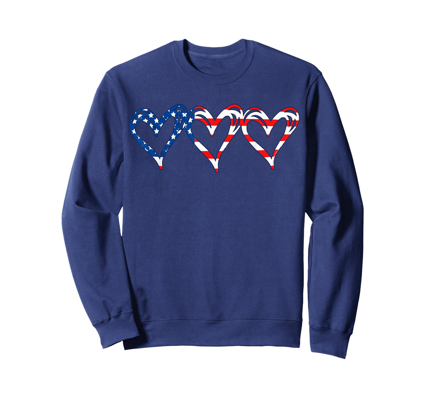 USA Flag Patriotic American Hearts Armed Forces 4th of July T-Shirt