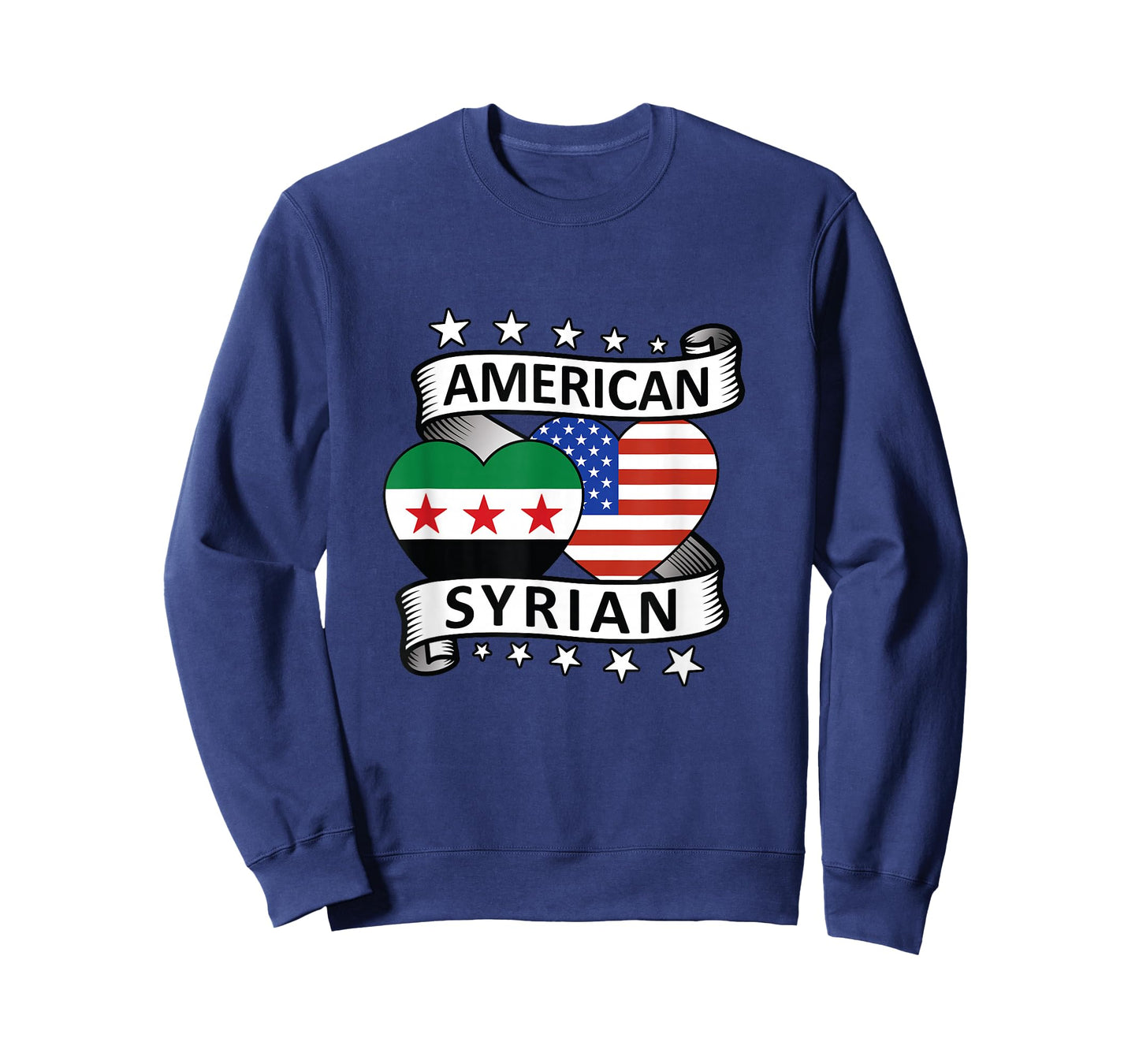 Syrian American Flag American And Syrian Syria New Flag T-Shirt
