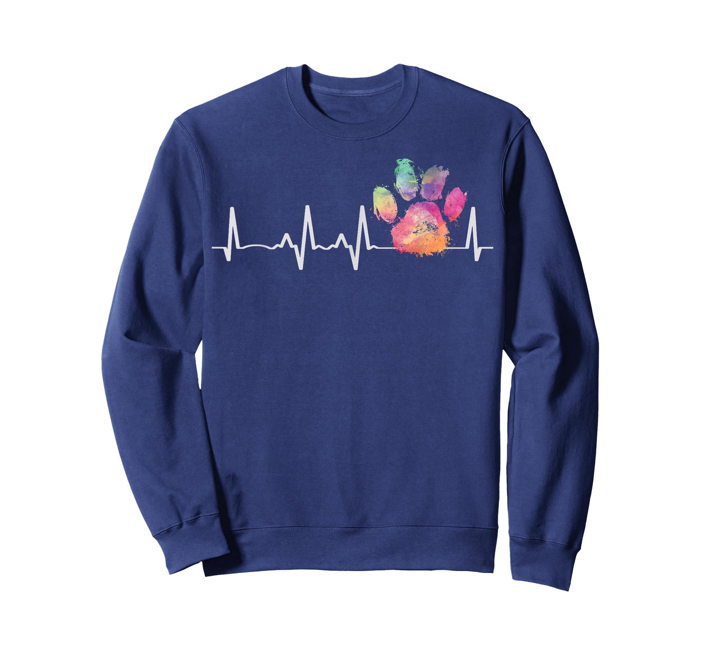 Cute Veterinarian Gift Rainbow Paw Print Heartbeat Vet Tech T-Shirt