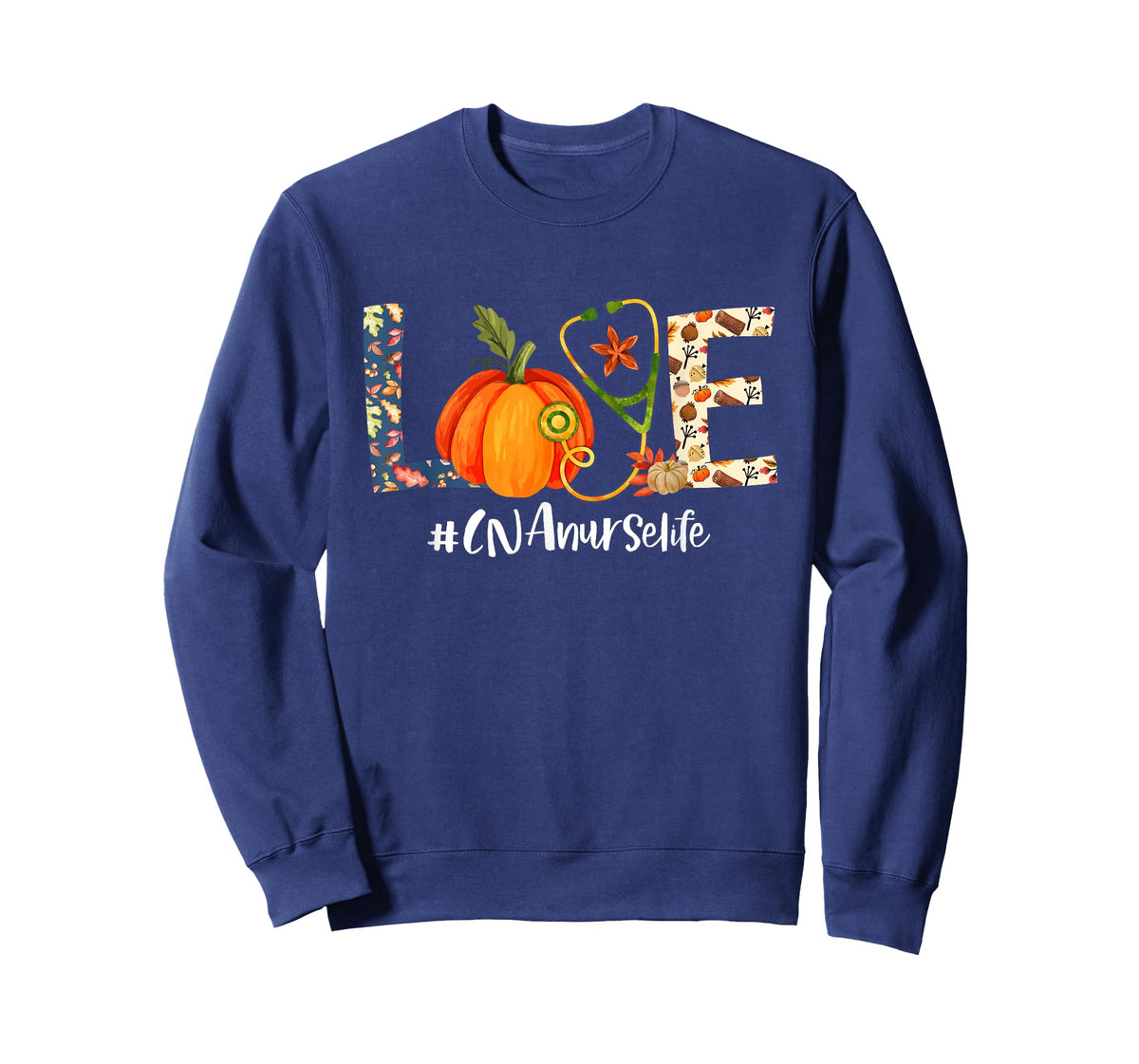 Love CNA Nurse Life Thanksgiving Fall Autumn Pumpkin Scrub T-Shirt