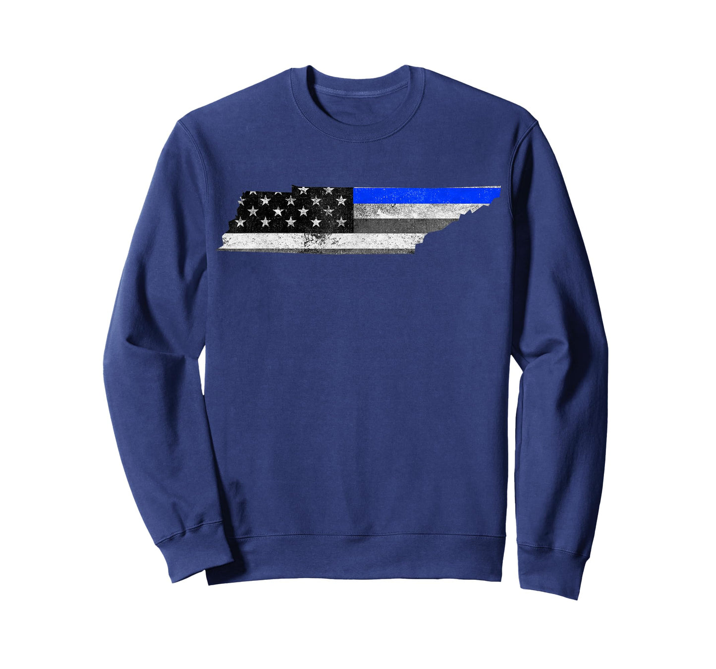 Tennessee Police Thin Blue Line USA Flag Map Shirt