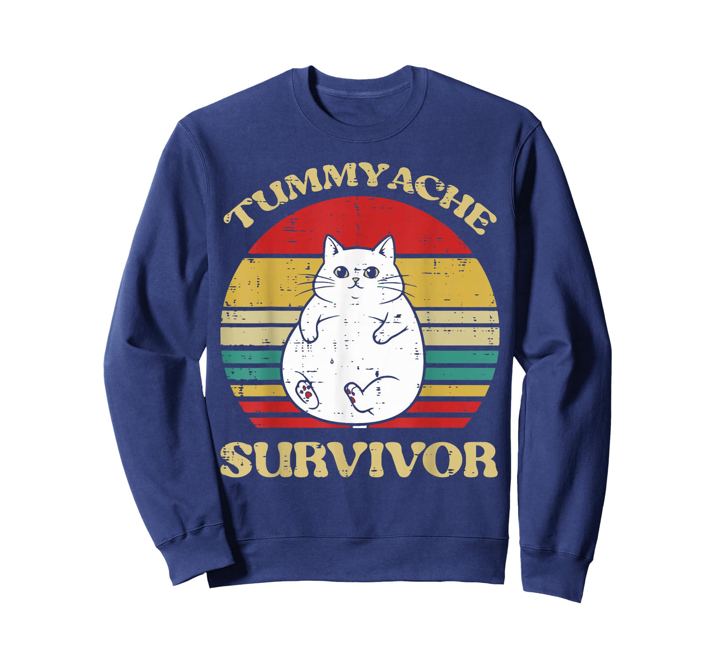 Fat Cat Tummy Ache Survivor Funny Saying Meme Men Women Kids T-Shirt