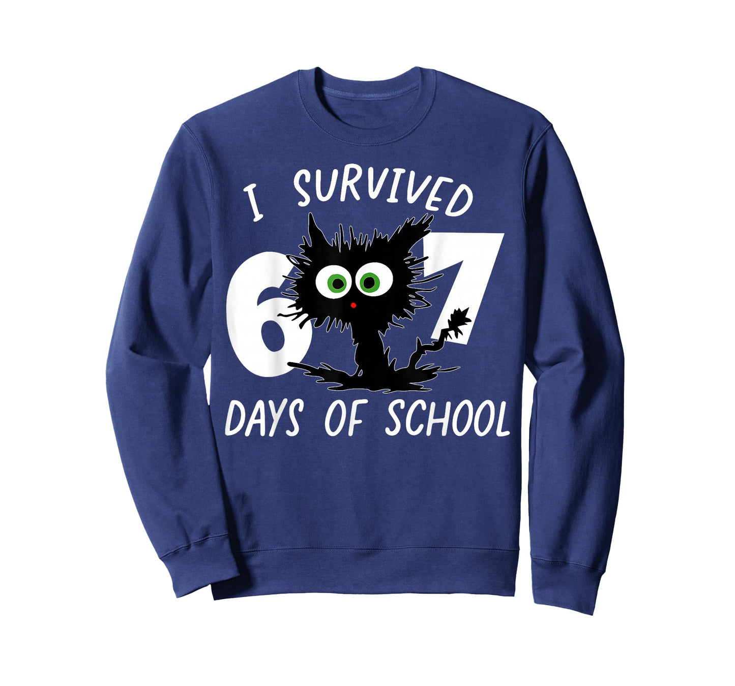 Cat I Survived 67 Days of School Teachers Students Six Seven T-Shirt