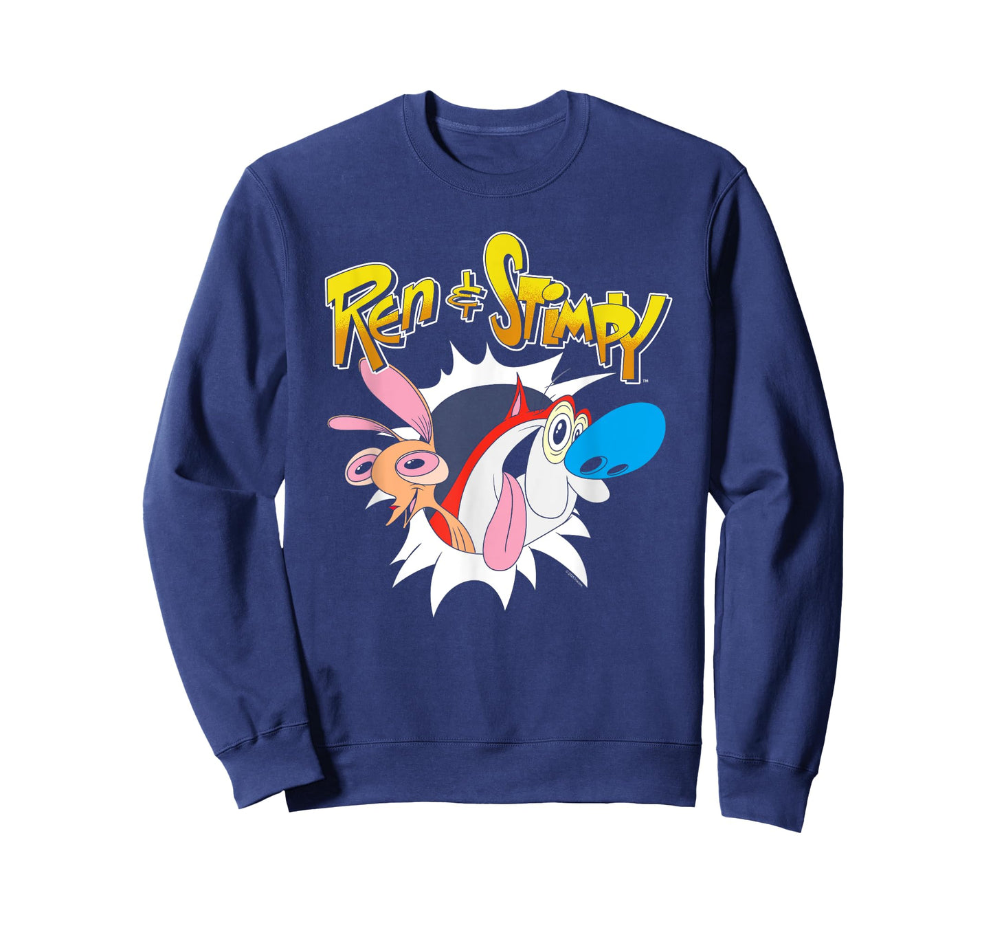 Ren and Stimpy Breaking Through Show Logo Funny Cartoon T-Shirt