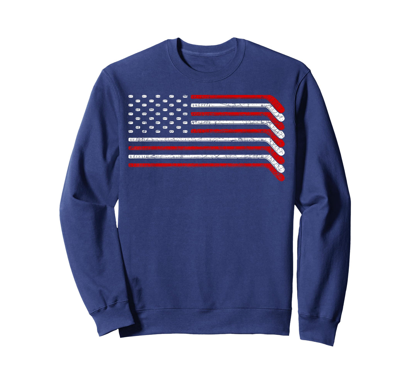 US Flag Hockey Stick Patriotic American Hockey Player Hockey T-Shirt