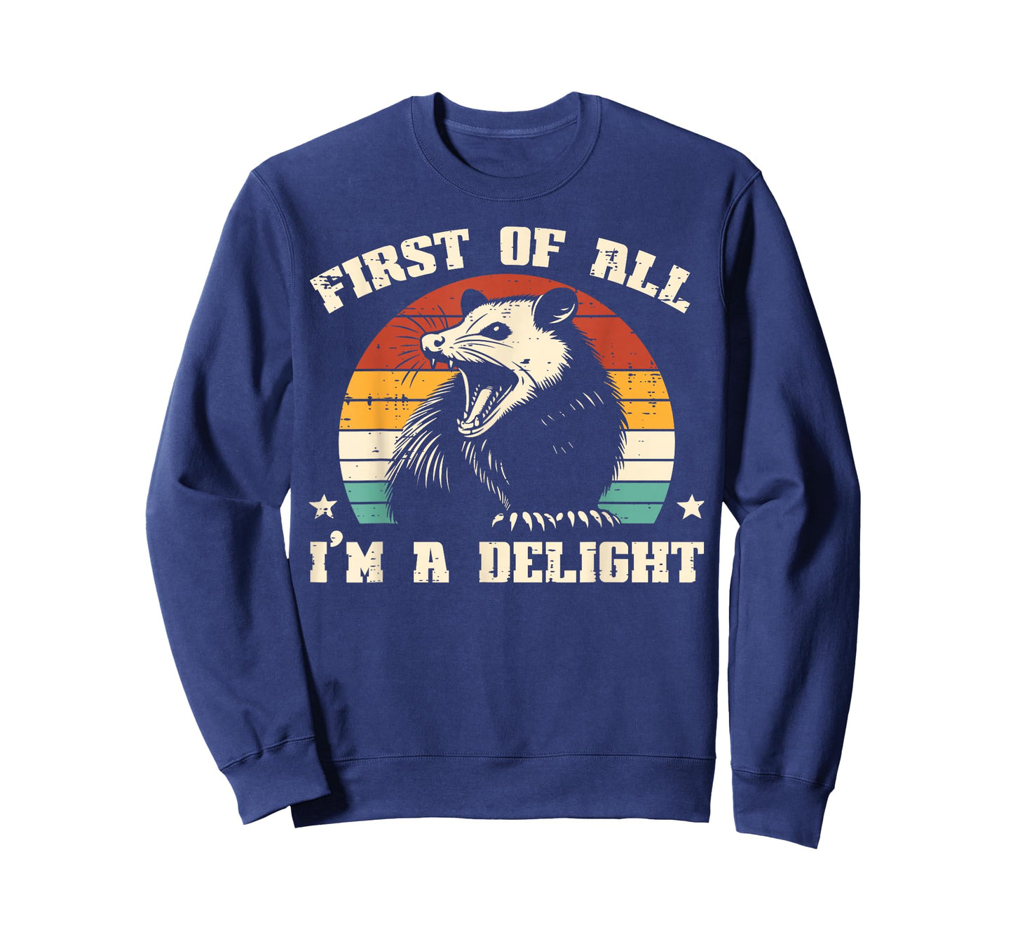 Possum First Im Delight Vintage Opossum Humor Men Women Kids T-Shirt