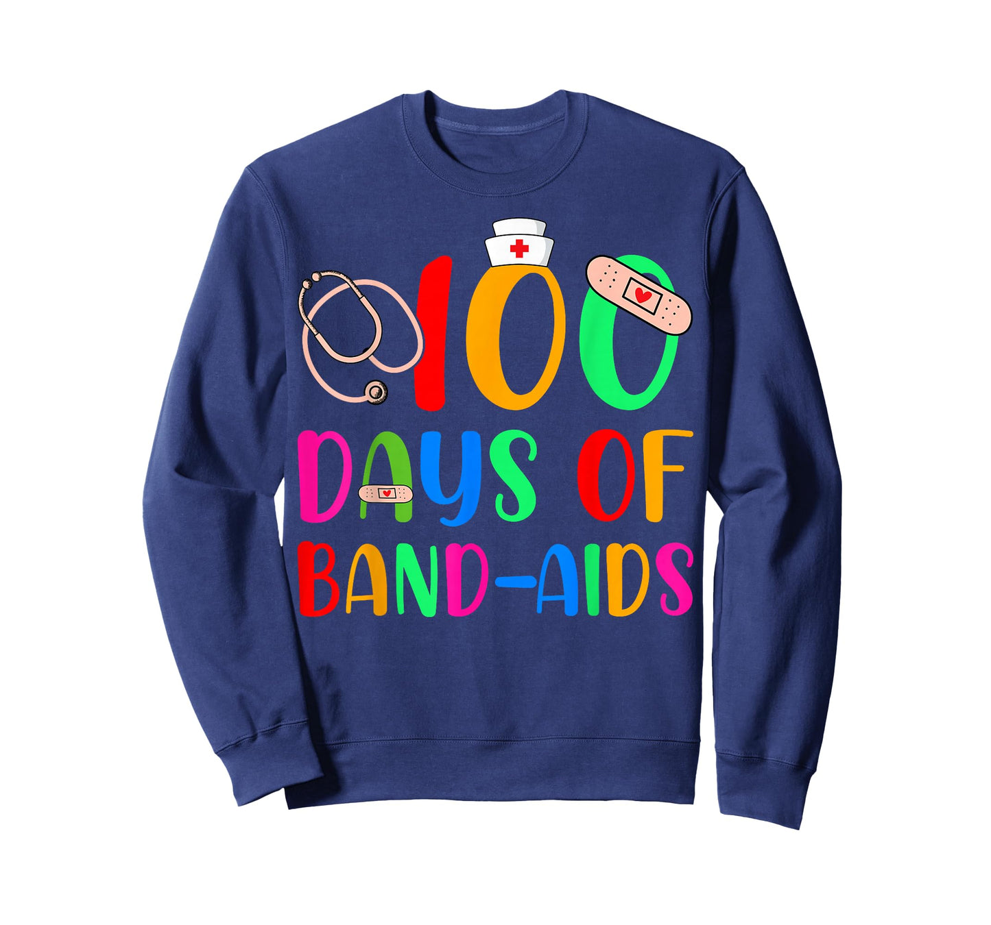 100 Days Of Band Aids School Nurse 100th Day Of School T-Shirt