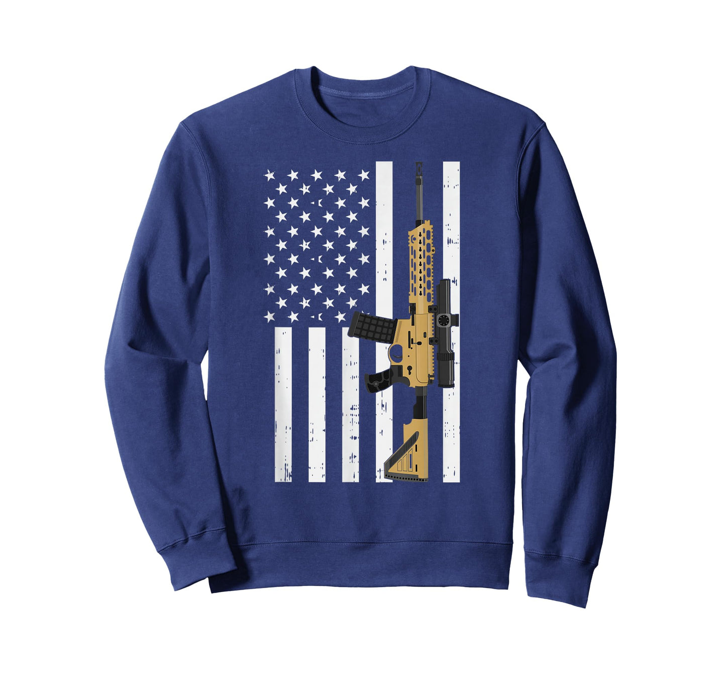 Retro Rifle American Flag - USA Patriotic Gun Lover Gift T-Shirt