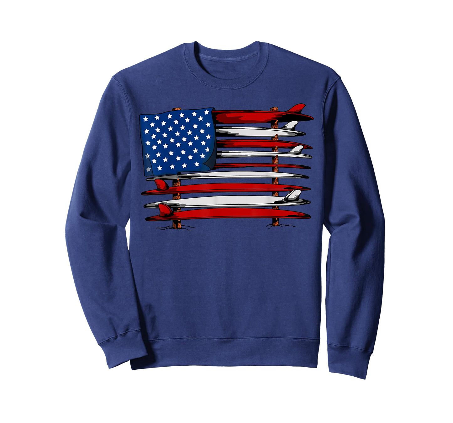 Surfboard USA American Flag Vintage Surfing Surf Surfer Dude T-Shirt
